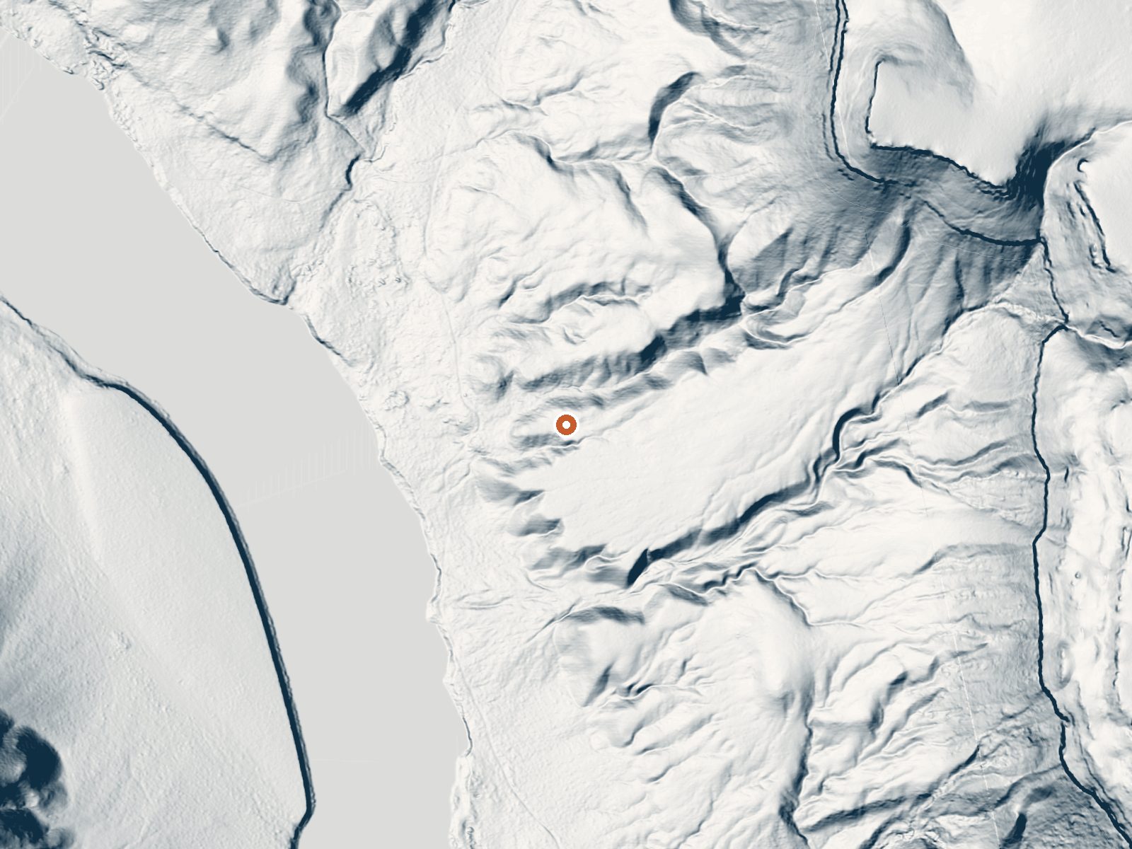 LiDAR bare-earth view of the same ground around Thomas Flats Warm Spring