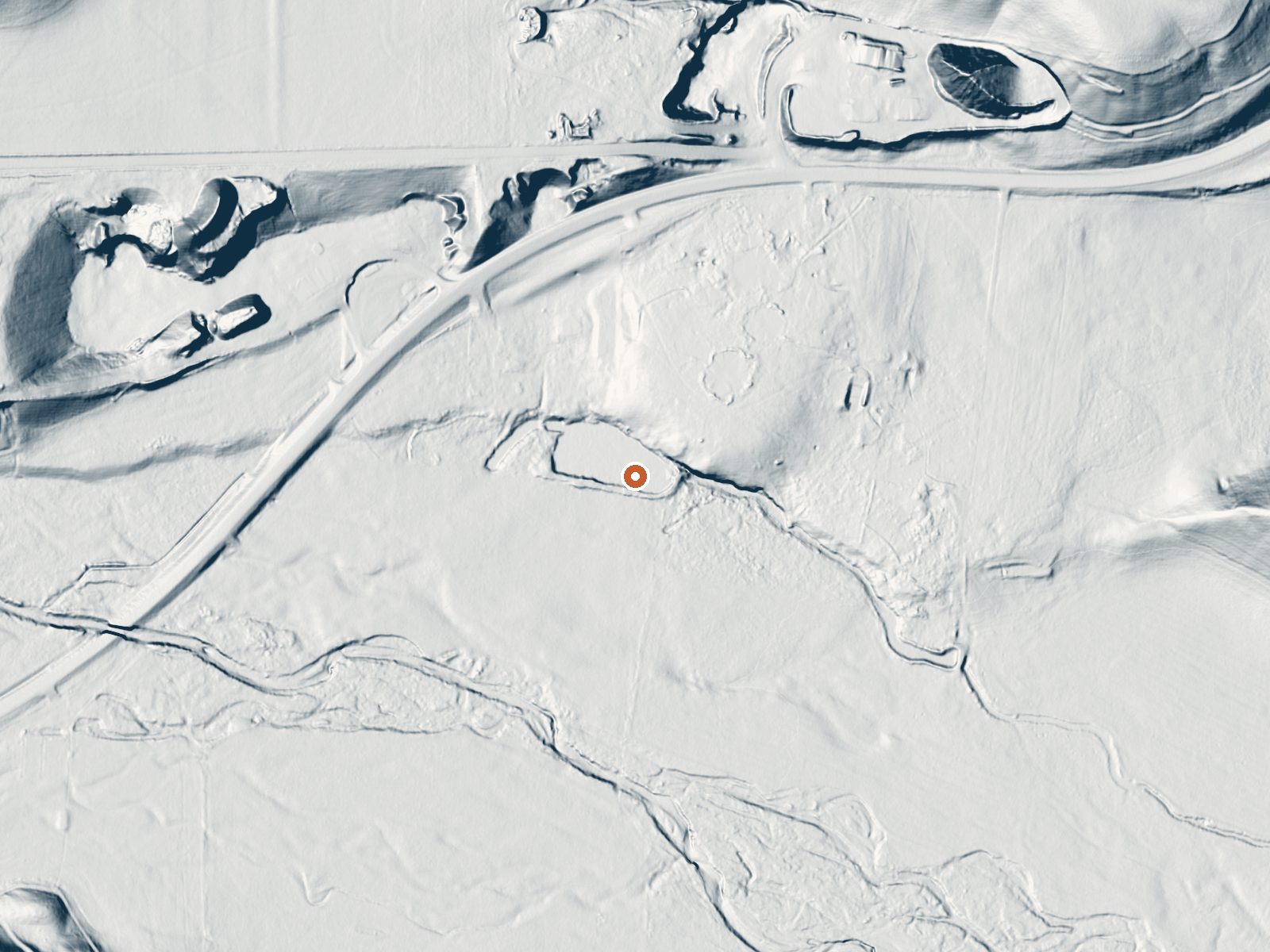 LiDAR bare-earth view of the same ground around Treasureton Hot Springs