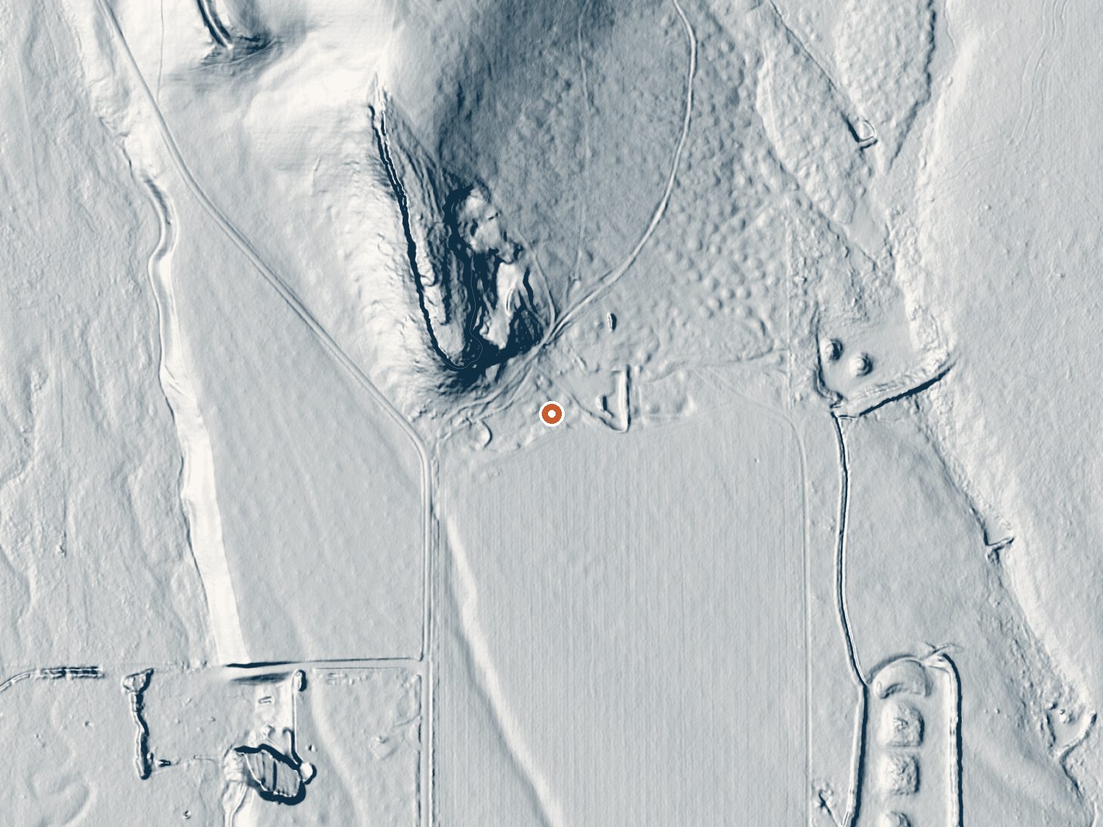 LiDAR bare-earth view of the same ground around Weiser Warm Springs