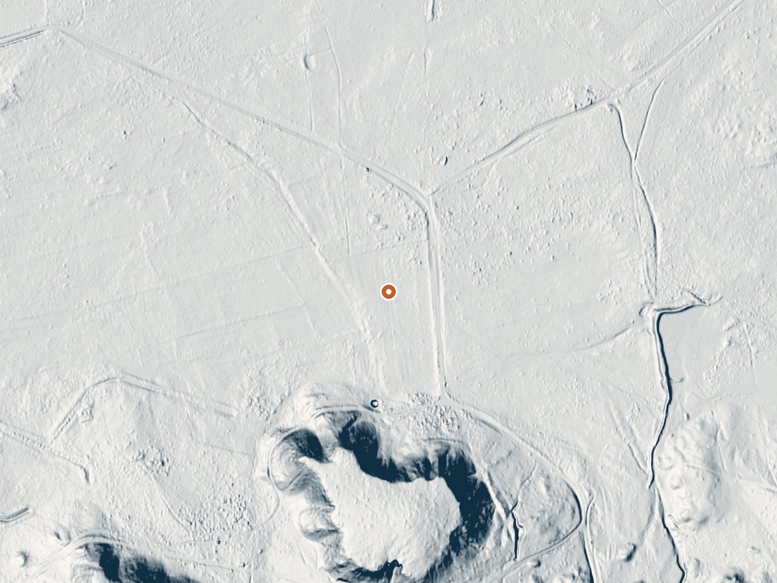 LiDAR bare-earth view of the same ground around Rainbow Spring