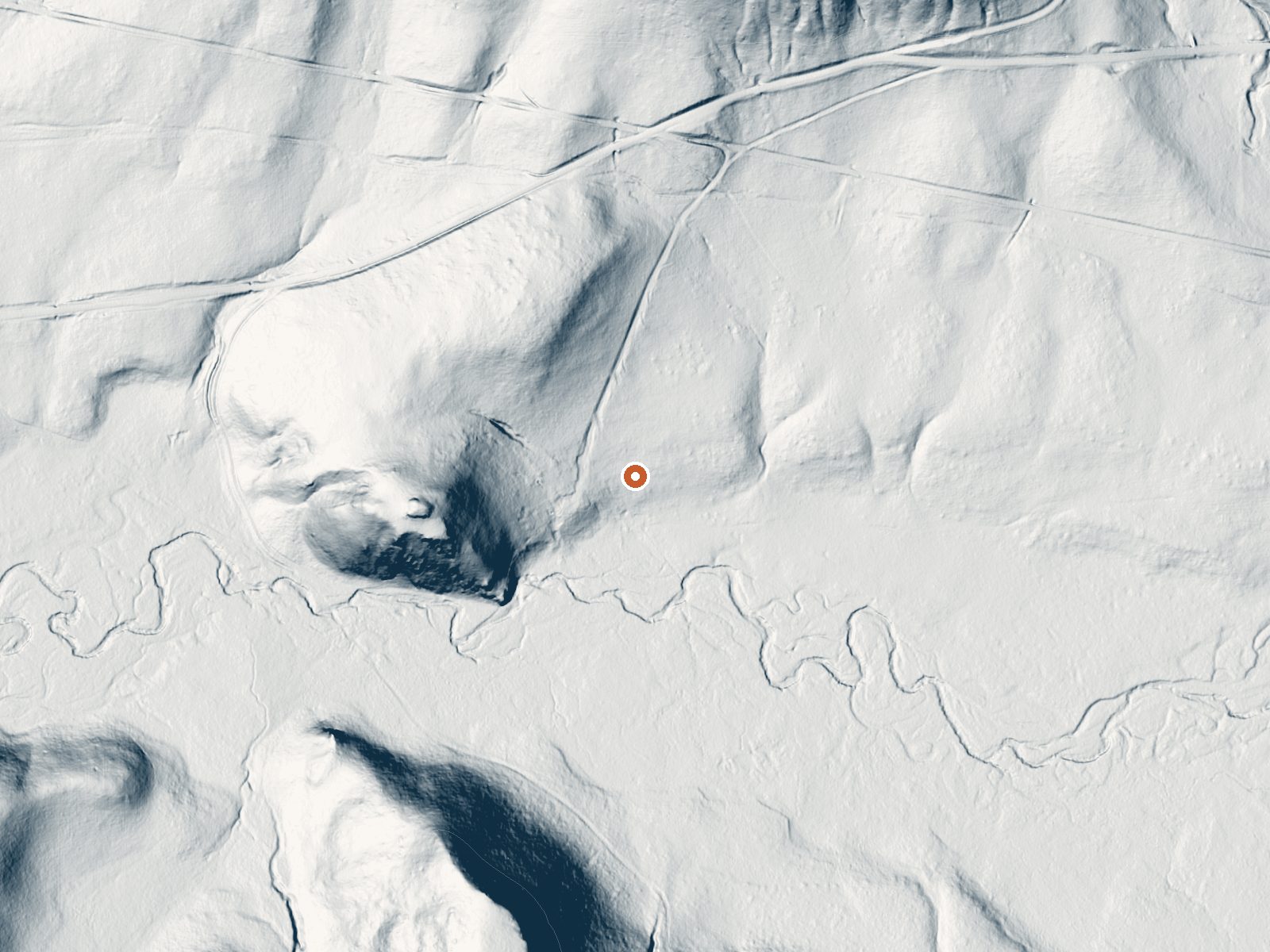 LiDAR bare-earth view of the same ground around San Antonio Warm Spring