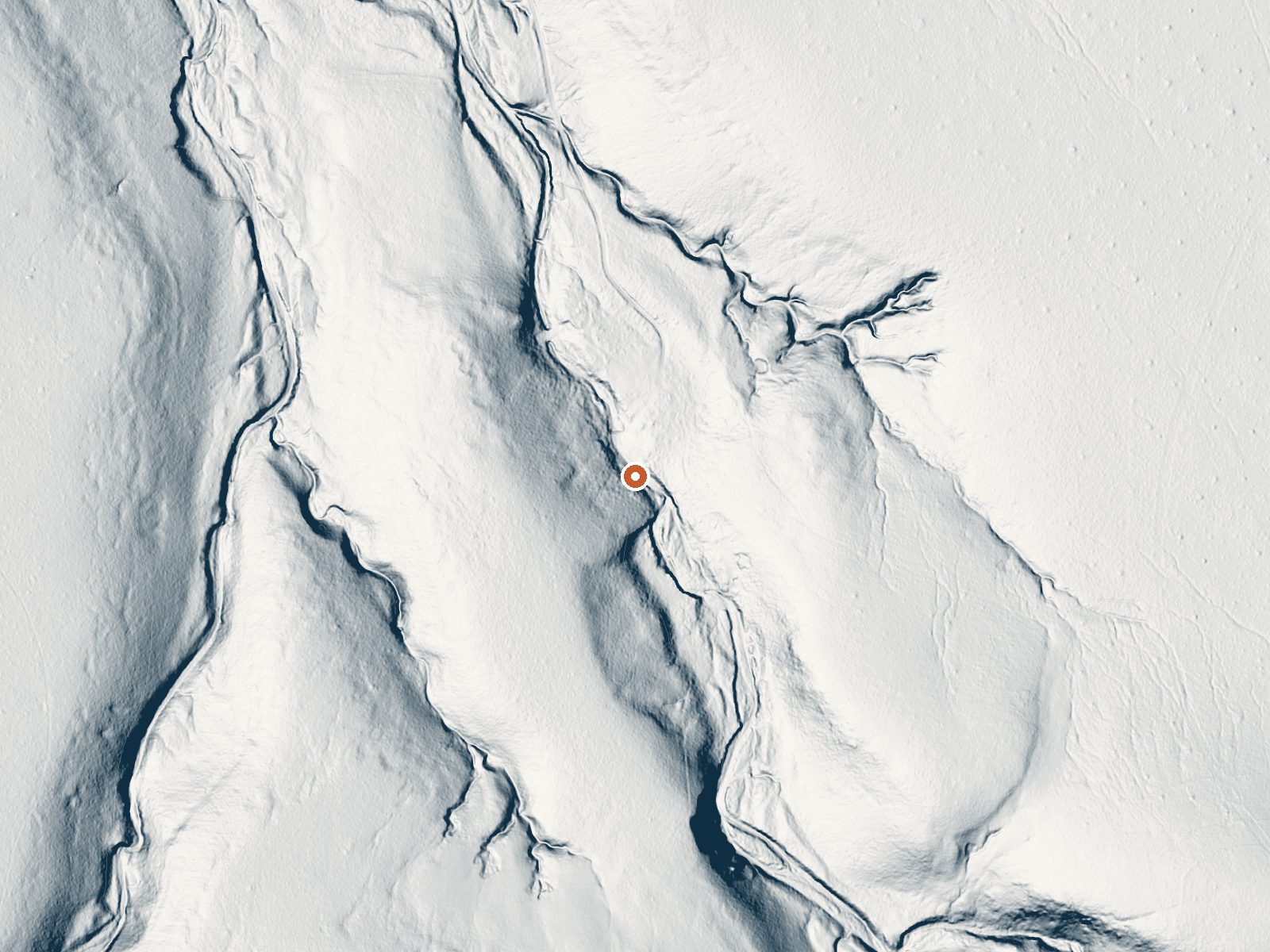 LiDAR bare-earth view of the same ground around Souse Springs