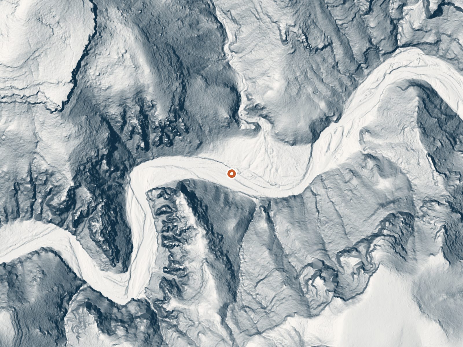 LiDAR bare-earth view of the same ground around Spring