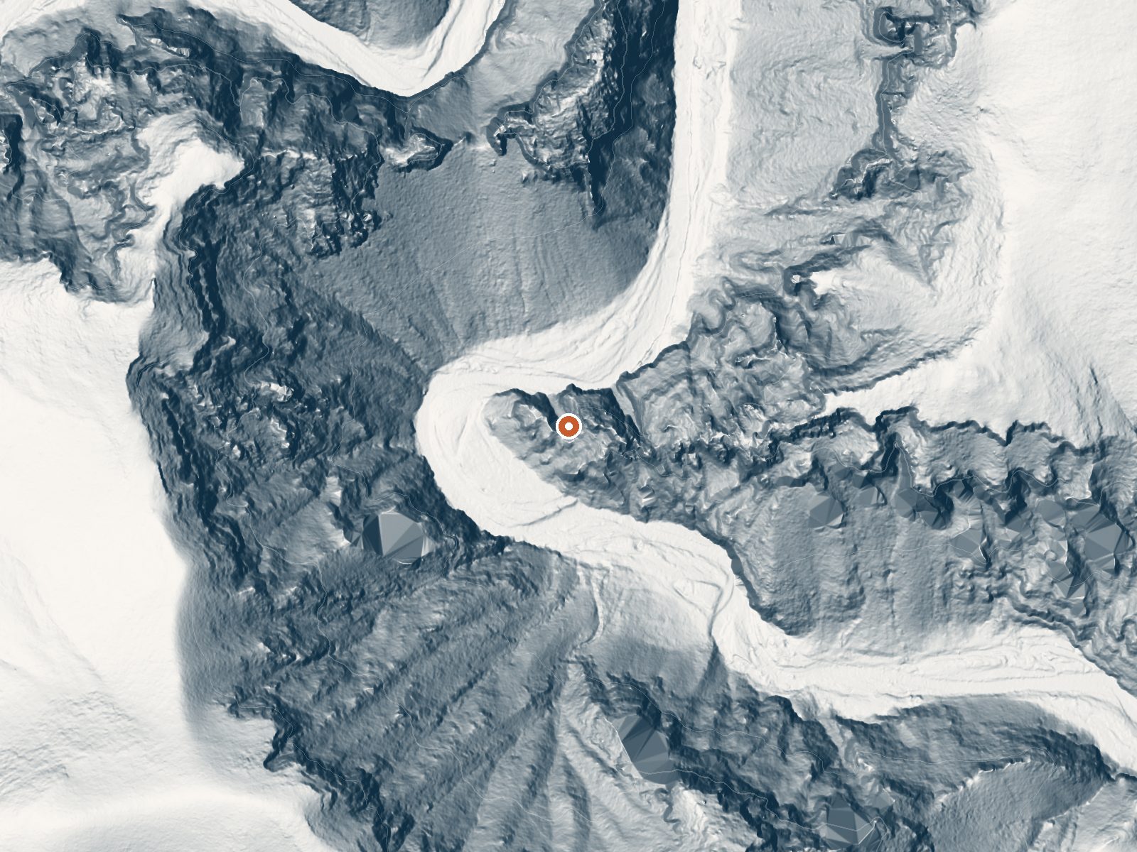 LiDAR bare-earth view of the same ground around Spring