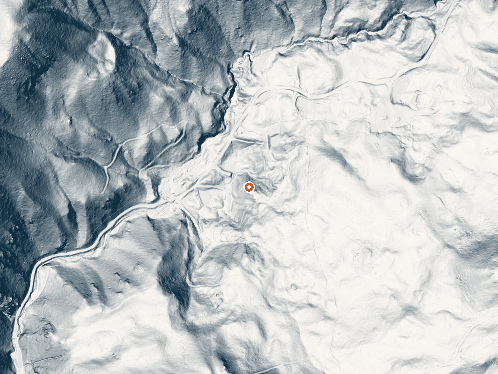 LiDAR bare-earth view of the same ground around Sulphur Springs