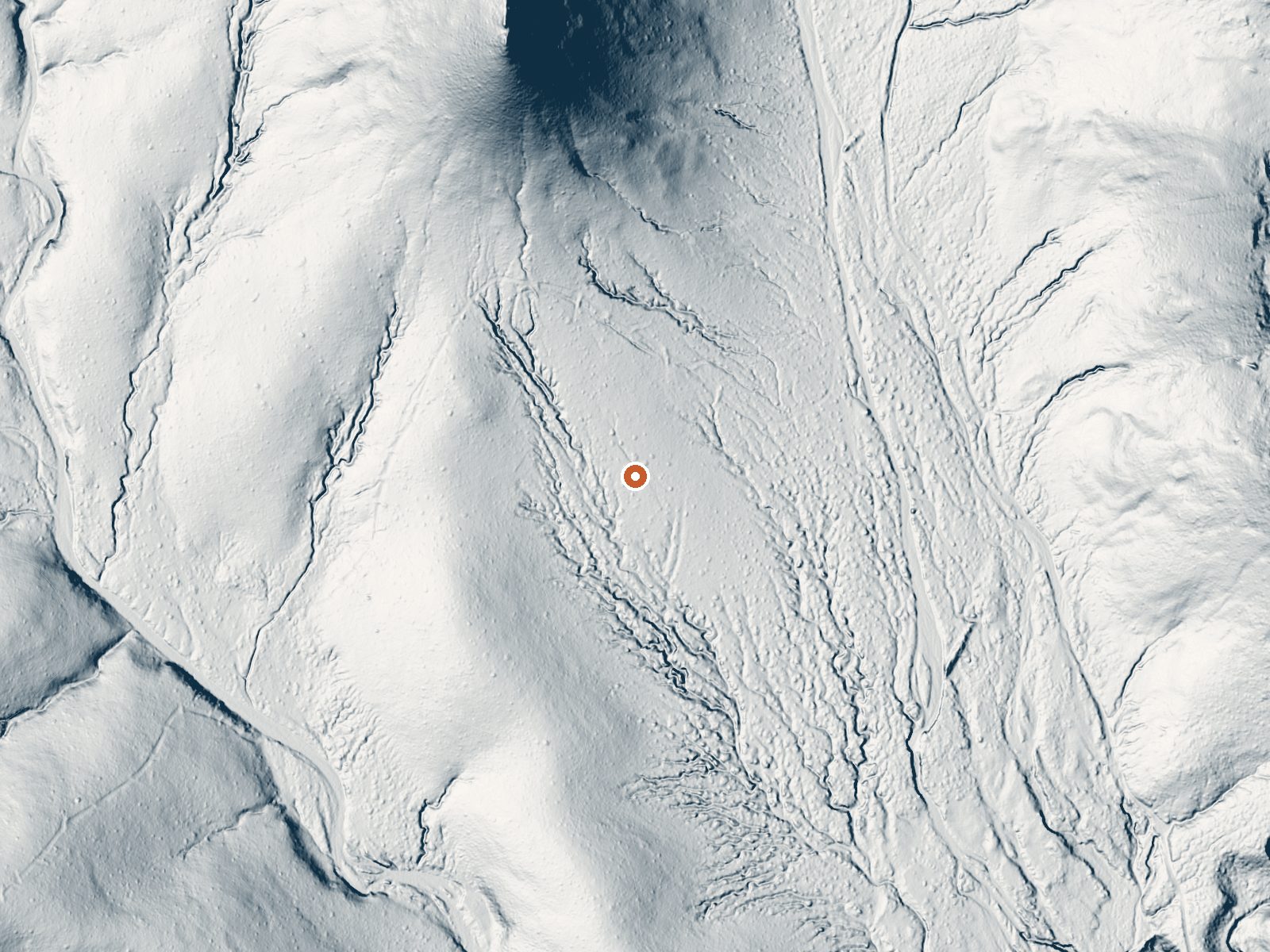 LiDAR bare-earth view of the same ground around the spring
