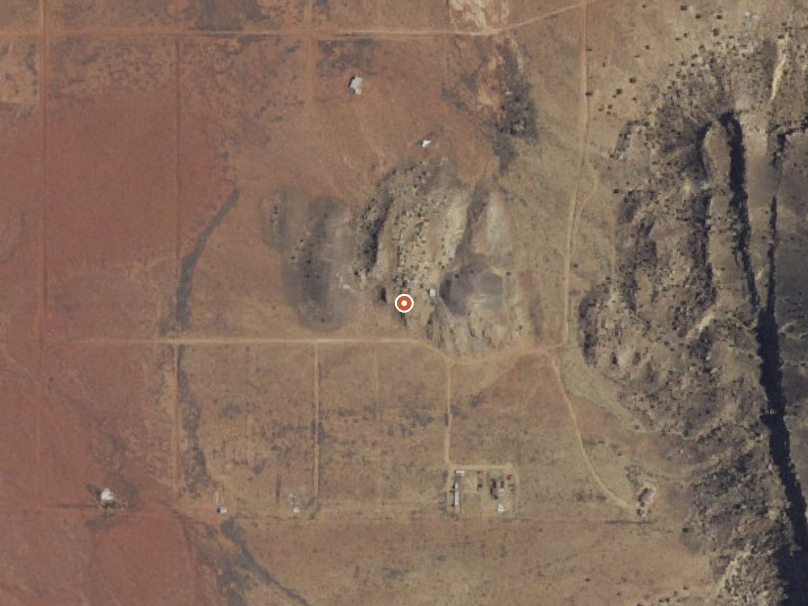 Aerial view of the ground around the spring