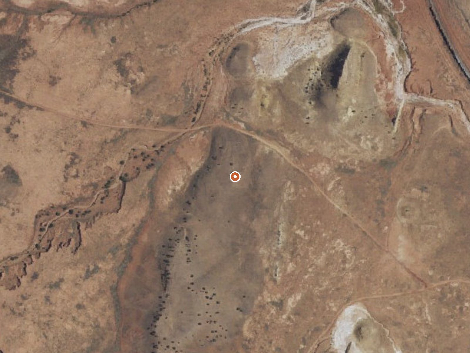Aerial view of the ground around the spring
