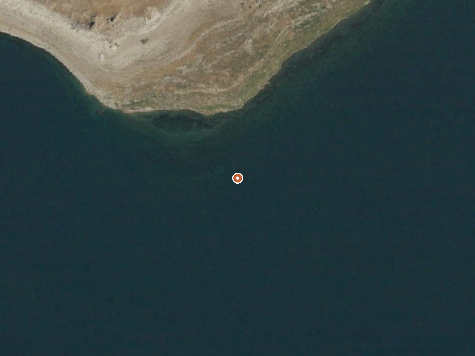 Aerial view of the ground around Anaho Island Spring