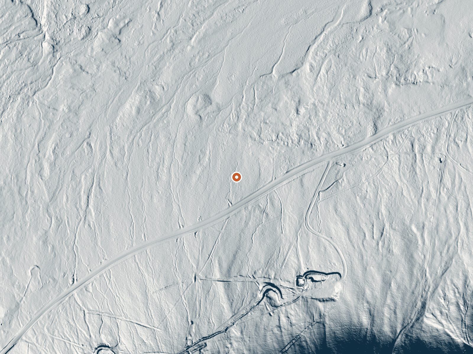 LiDAR bare-earth view of the same ground around Beowawe Hot Springs (The Geysers)