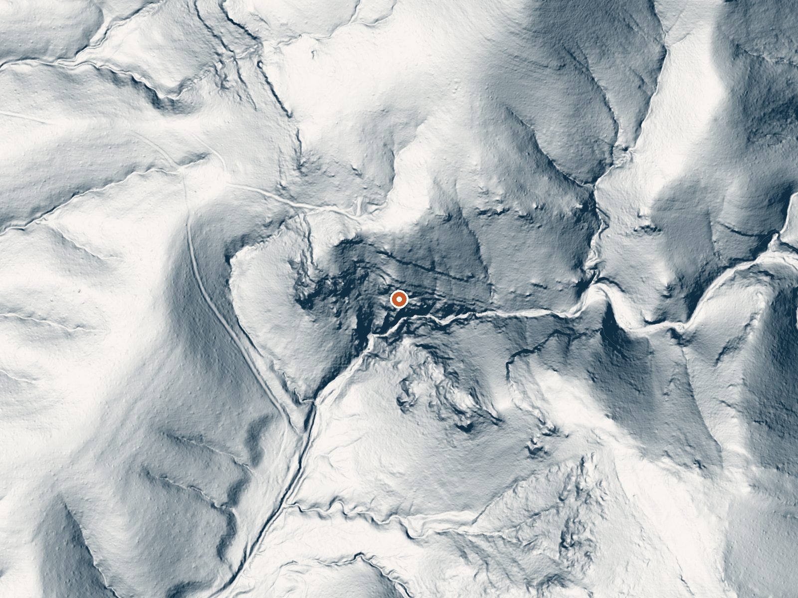 LiDAR bare-earth view of the same ground around Ash Spring