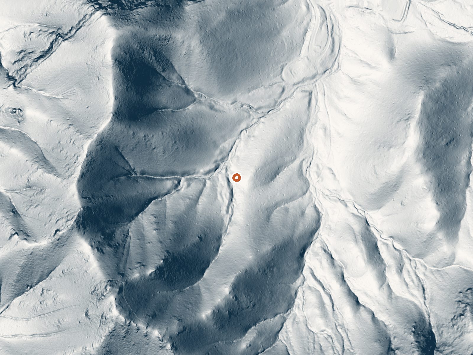 LiDAR bare-earth view of the same ground around Clear Water Spring