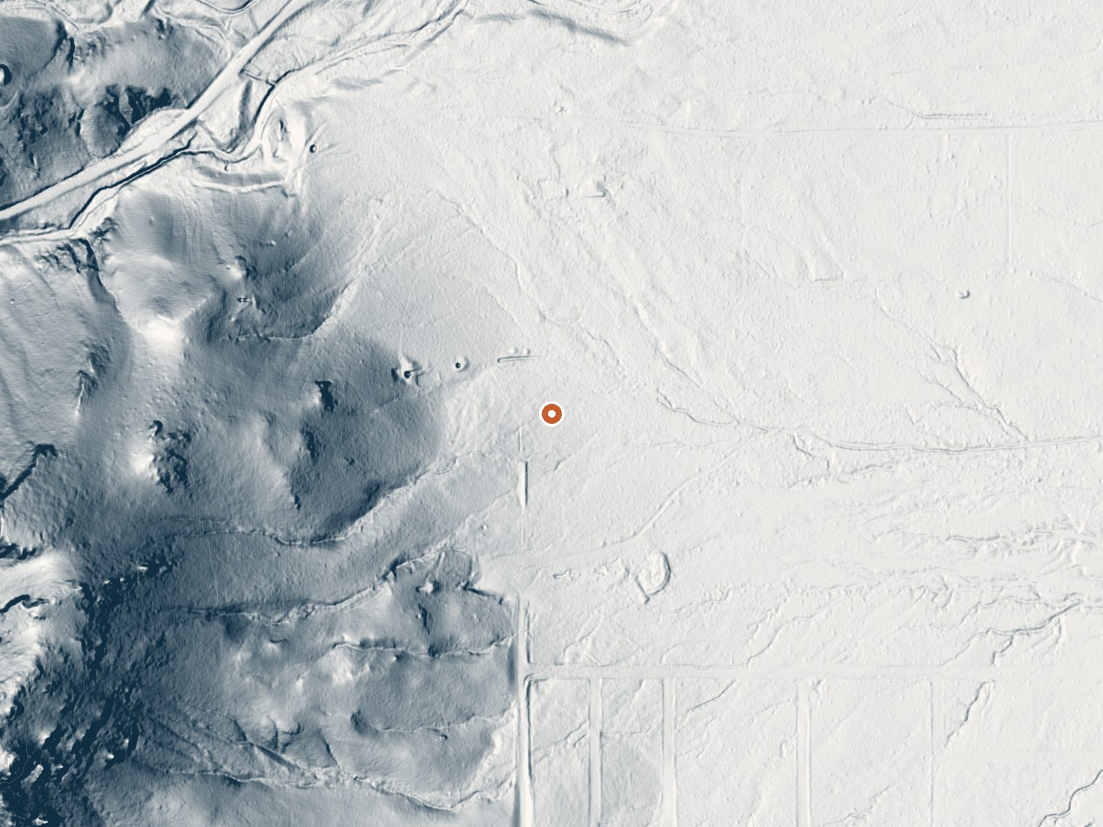 LiDAR bare-earth view of the same ground around Cook Spring
