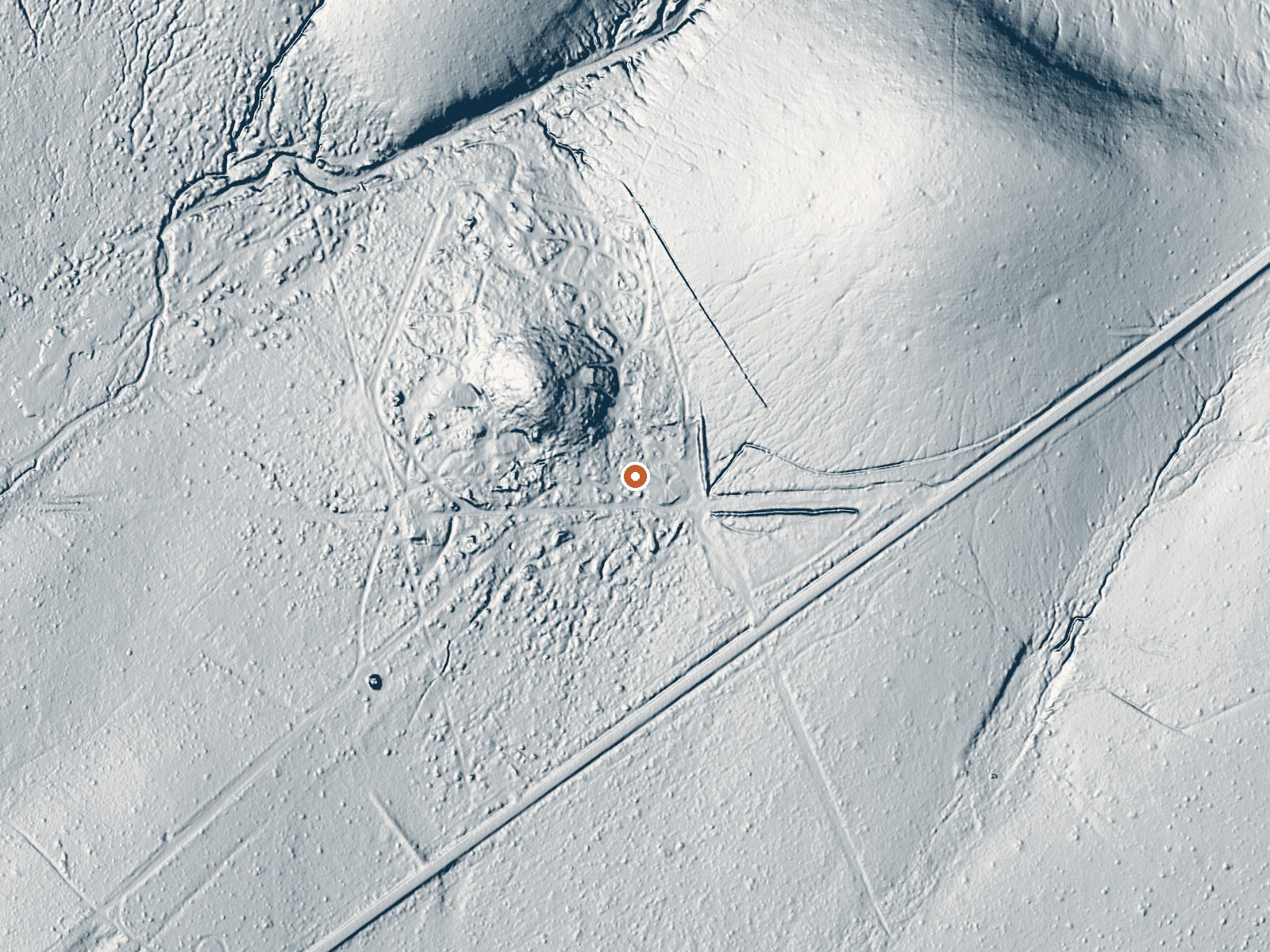 LiDAR bare-earth view of the same ground around Faywood Hot Springs