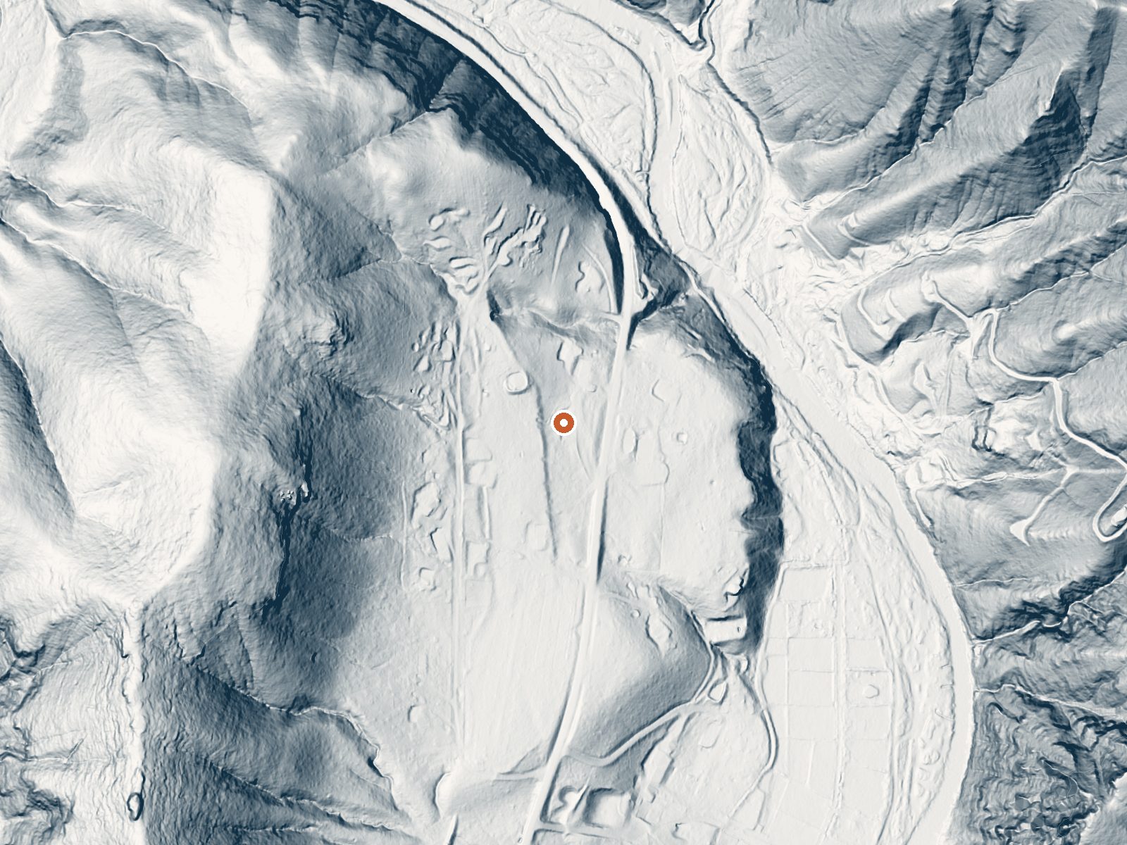 LiDAR bare-earth view of the same ground around Gila Hot Springs