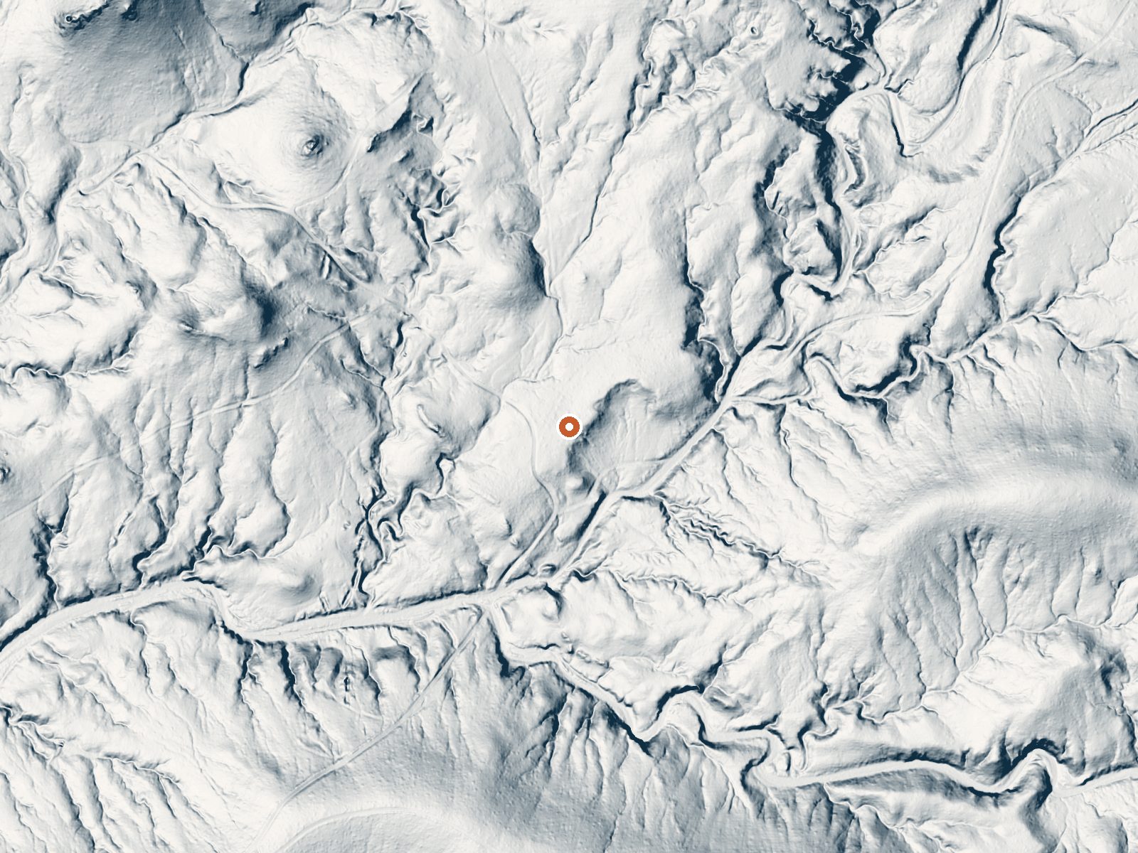LiDAR bare-earth view of the same ground around Goat Camp Spring