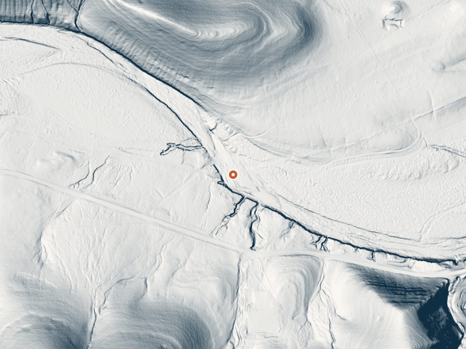 LiDAR bare-earth view of the same ground around Indian Big Spring