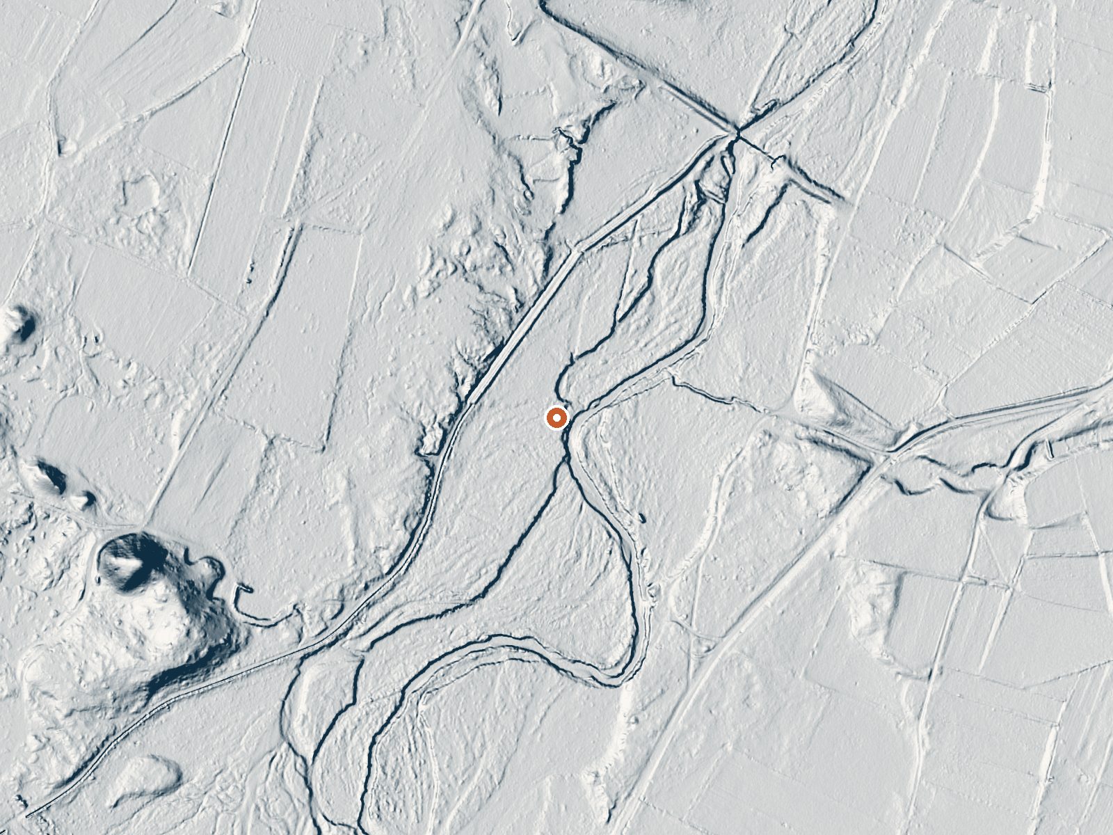 LiDAR bare-earth view of the same ground around Indian Springs