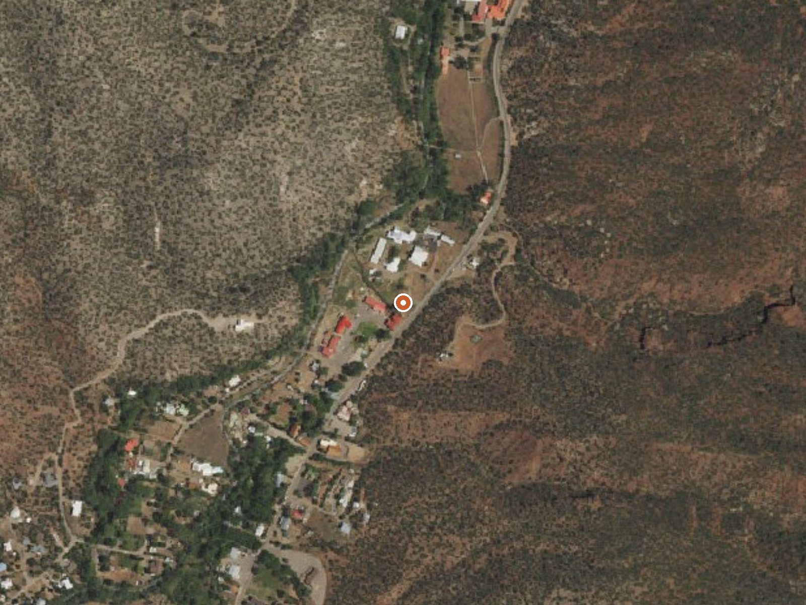 Aerial view of the ground around Jemez Springs