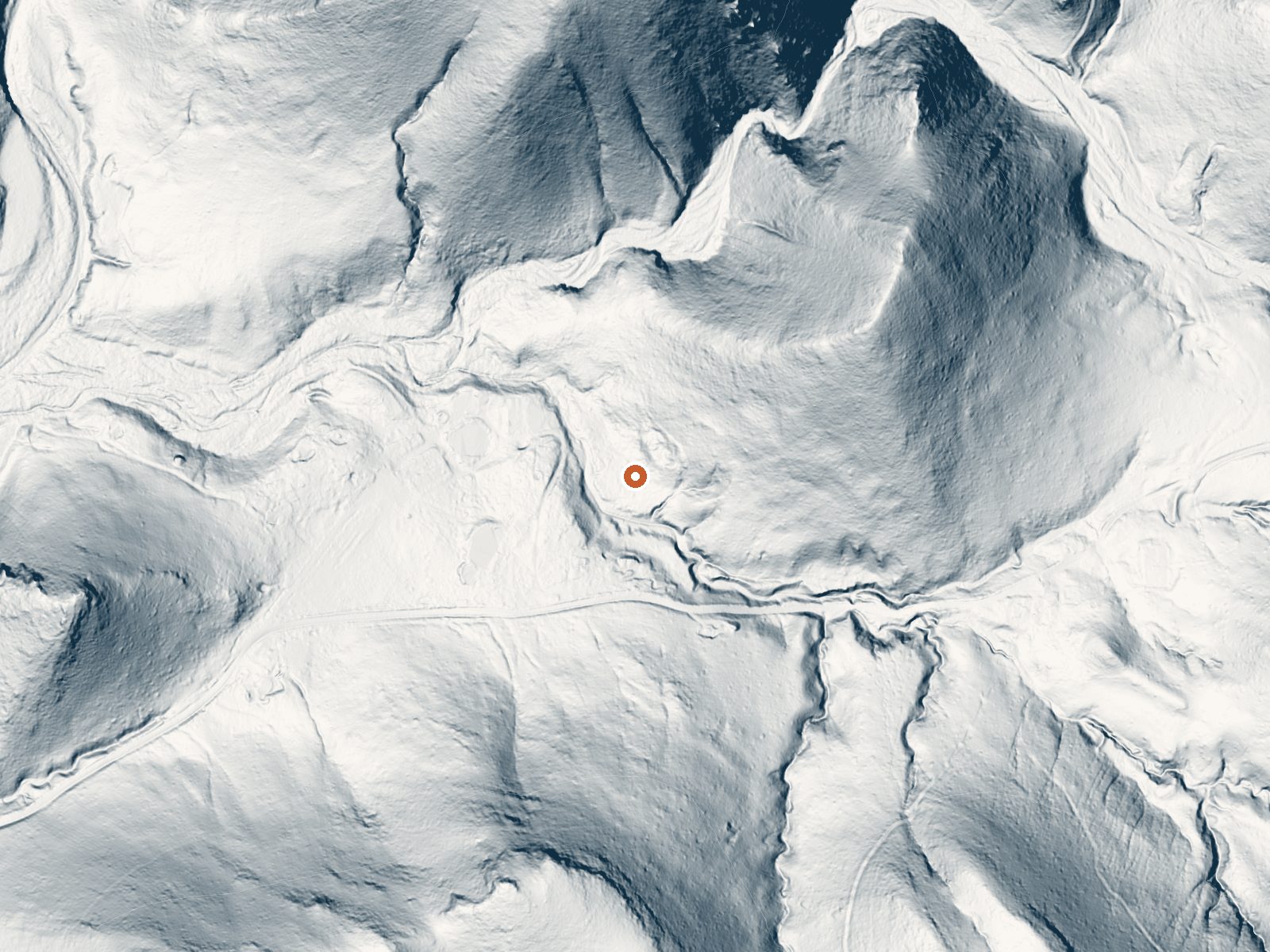 LiDAR bare-earth view of the same ground around Mimbres Hot Springs