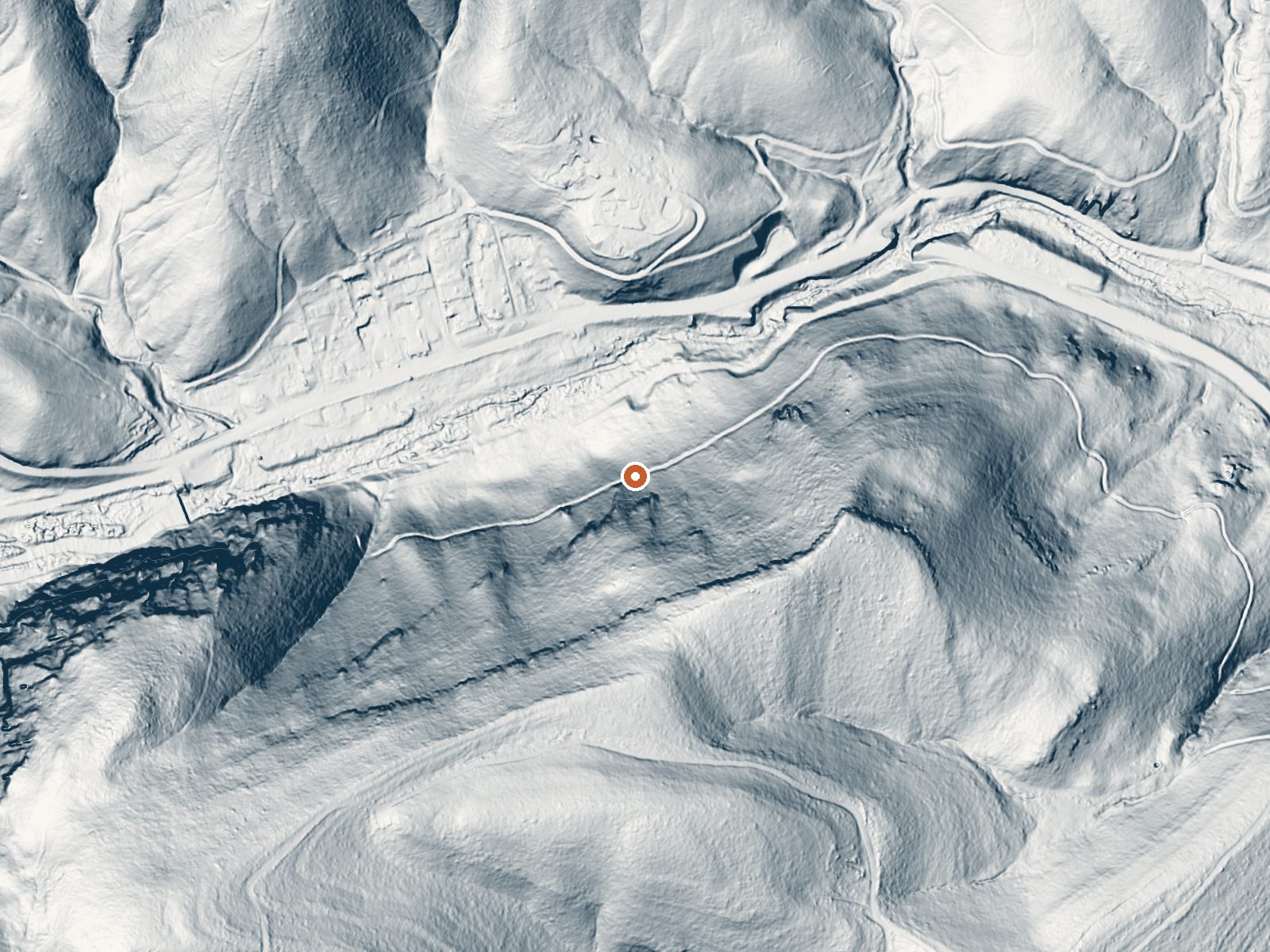 LiDAR bare-earth view of the same ground around Montezuma  Hot Springs
