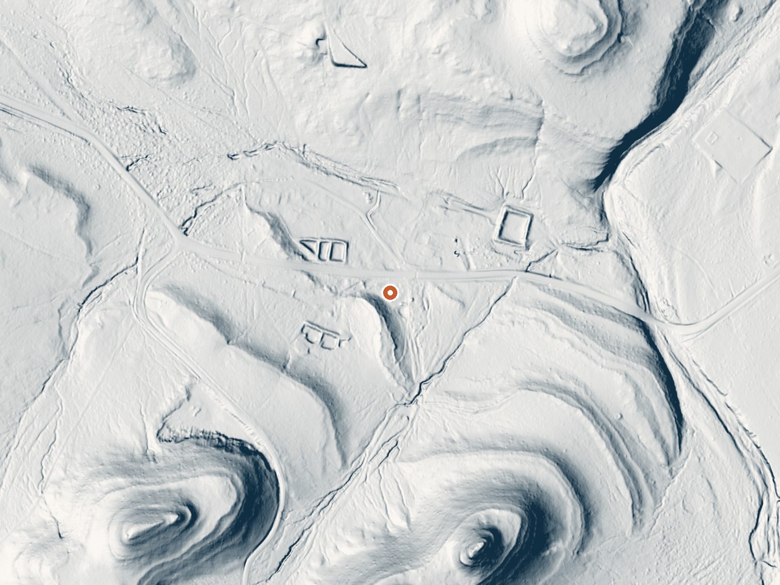 LiDAR bare-earth view of the same ground around Mosley Spring