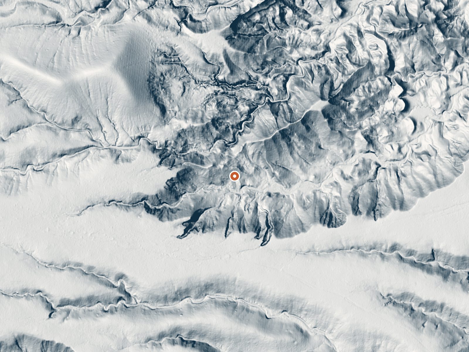 LiDAR bare-earth view of the same ground around Ojitos Springs
