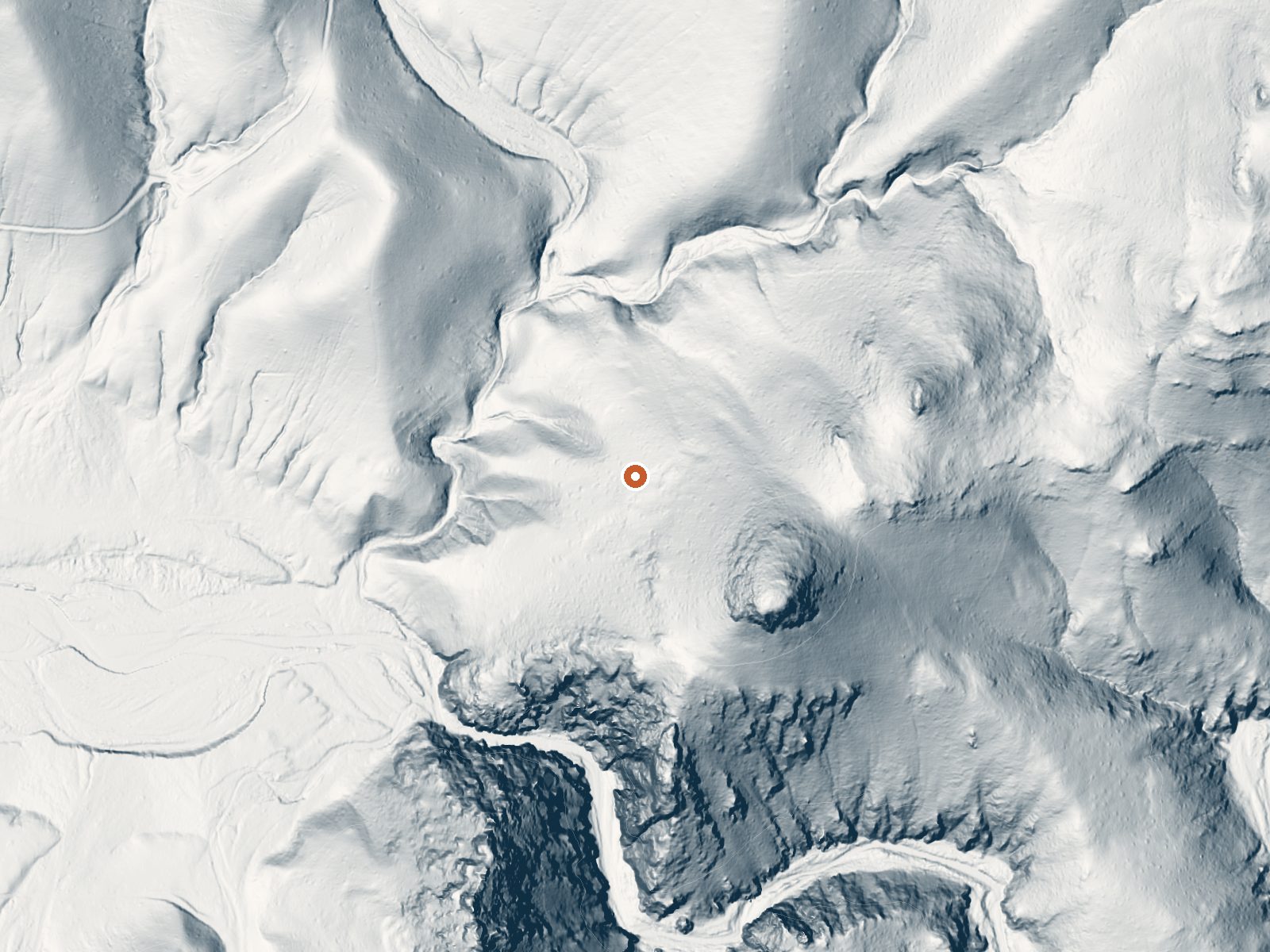 LiDAR bare-earth view of the same ground around Ojo Caliente