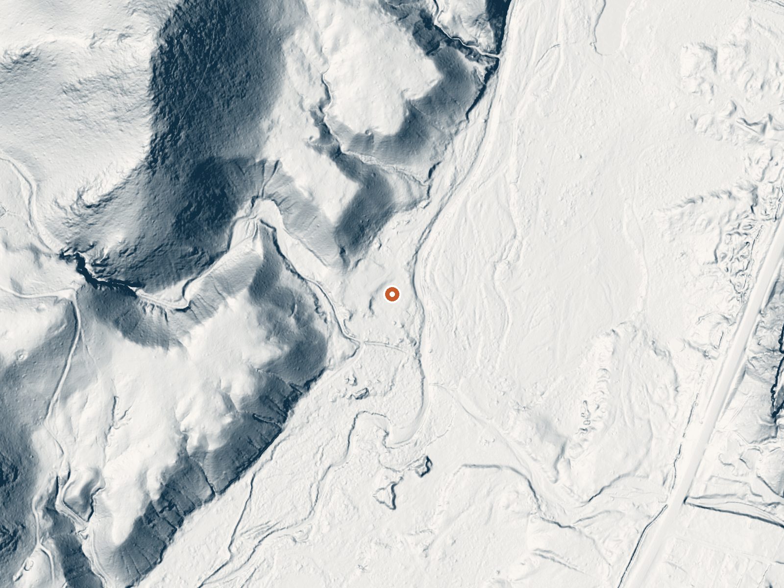 LiDAR bare-earth view of the same ground around Ojo Caliente Hot Springs