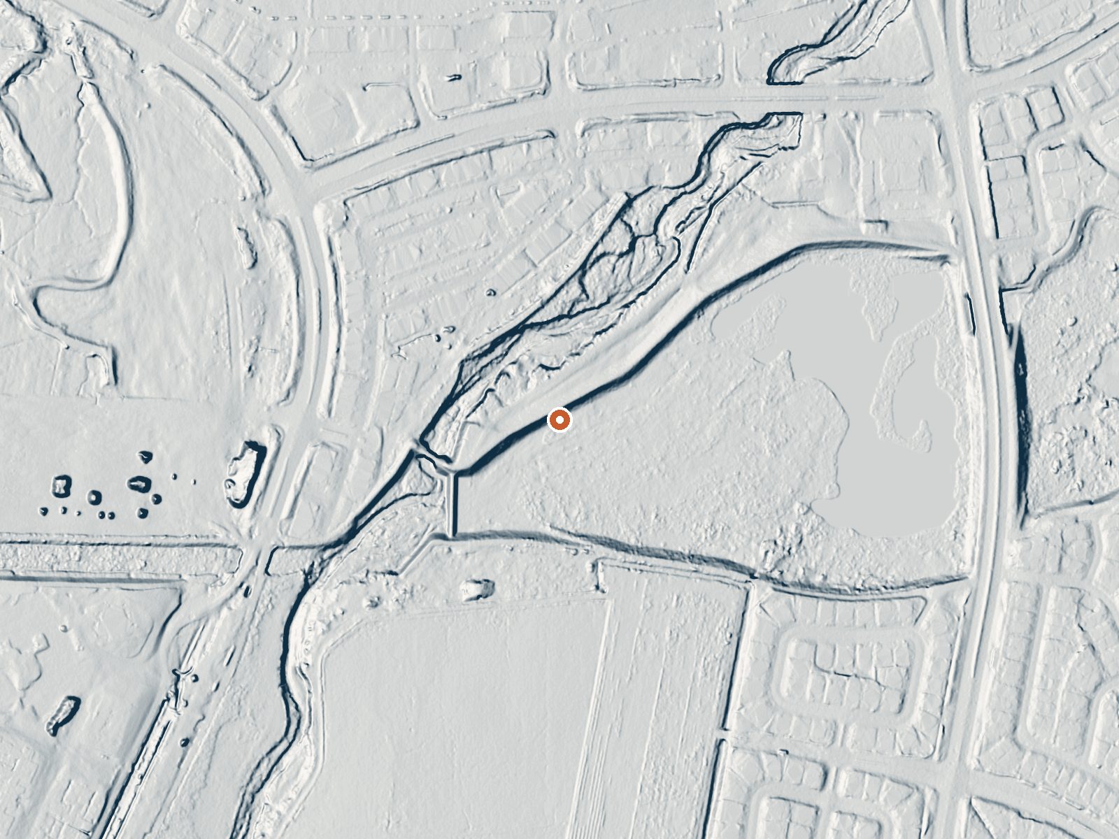 LiDAR bare-earth view of the same ground around Dimonte Spring
