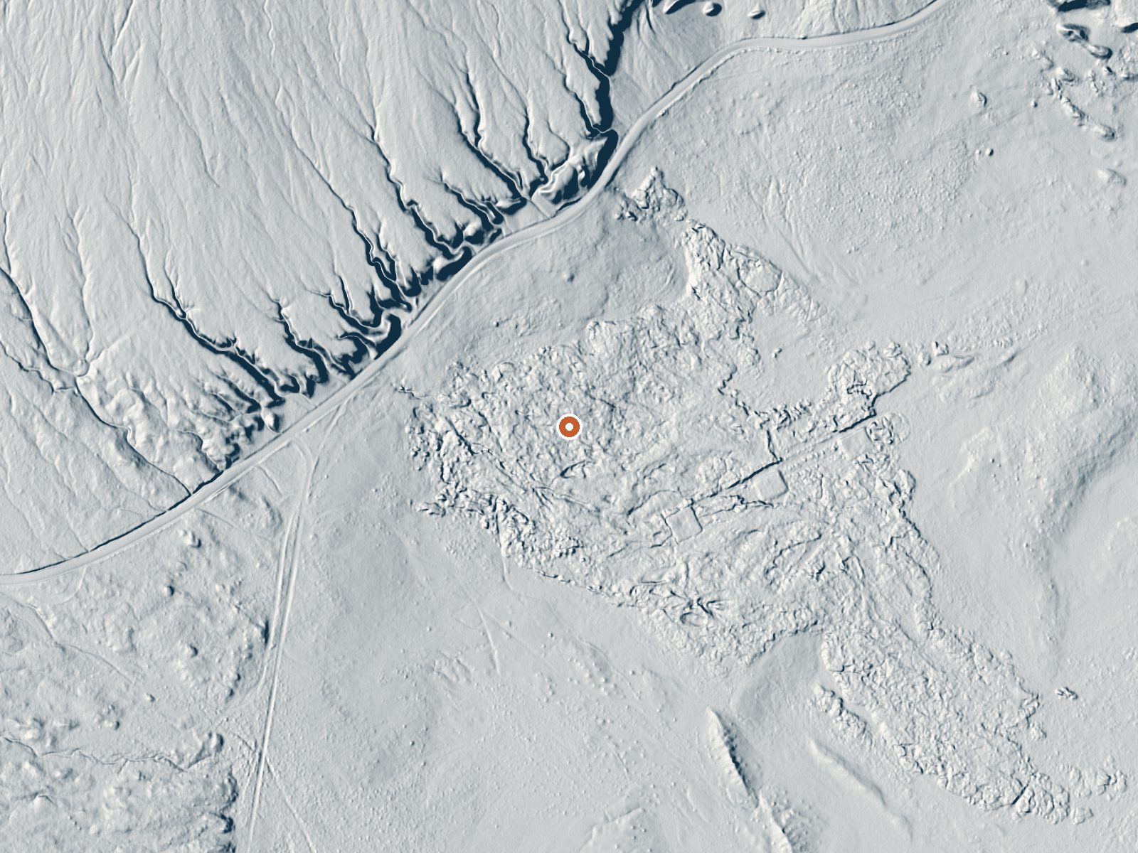LiDAR bare-earth view of the same ground around Dixie Hot Springs