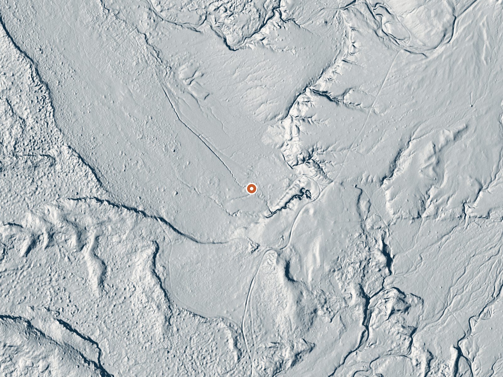 LiDAR bare-earth view of the same ground around Double Hot Springs