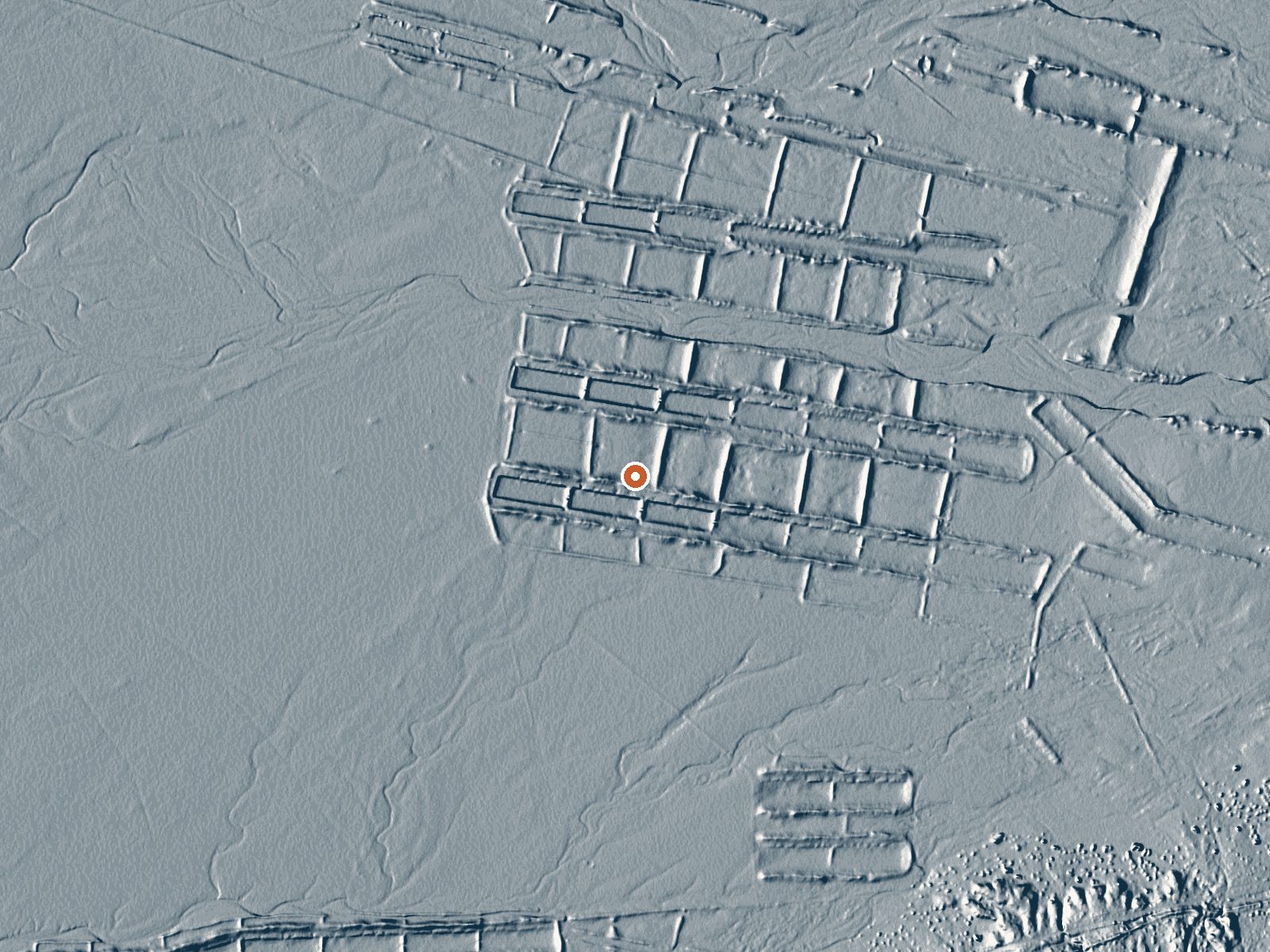 LiDAR bare-earth view of the same ground around Eagle Salt Works Spring