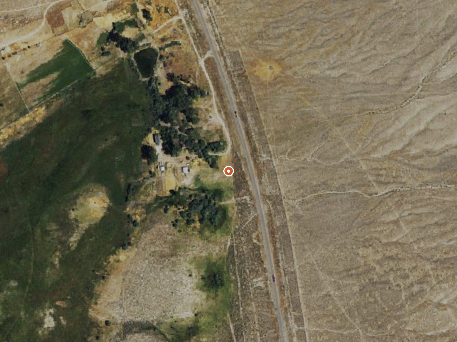 Aerial view of the ground around Emigrant Springs