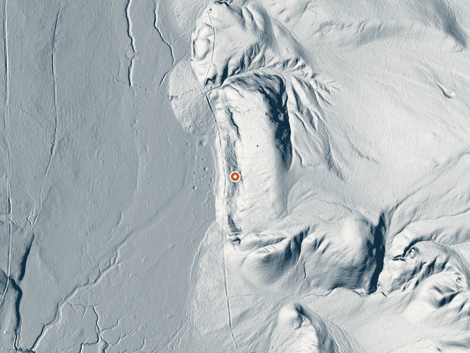 LiDAR bare-earth view of the same ground around Fish Springs