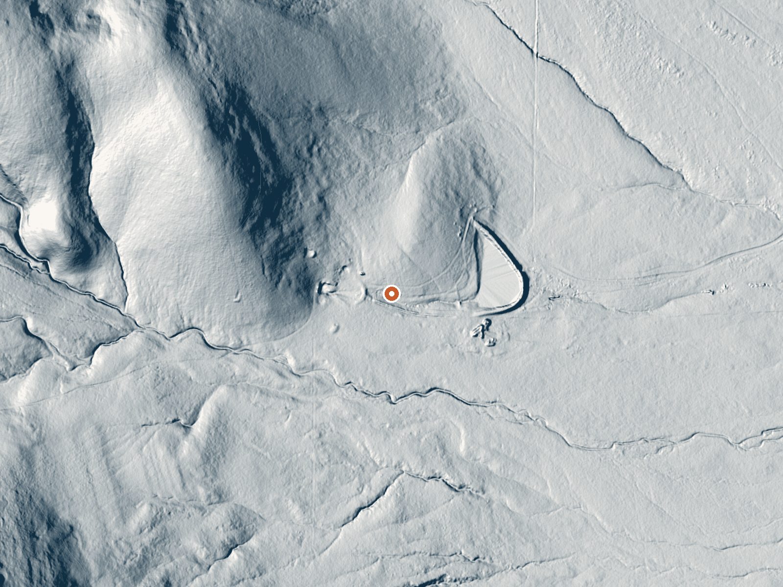 LiDAR bare-earth view of the same ground around Fivemile Spring