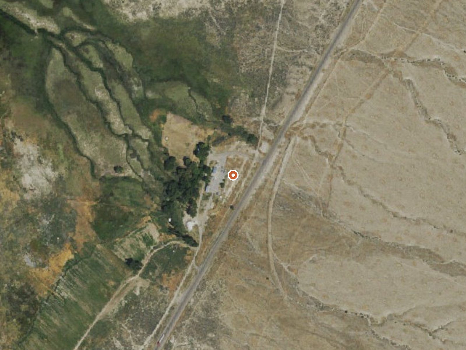 Aerial view of the ground around Flag Springs