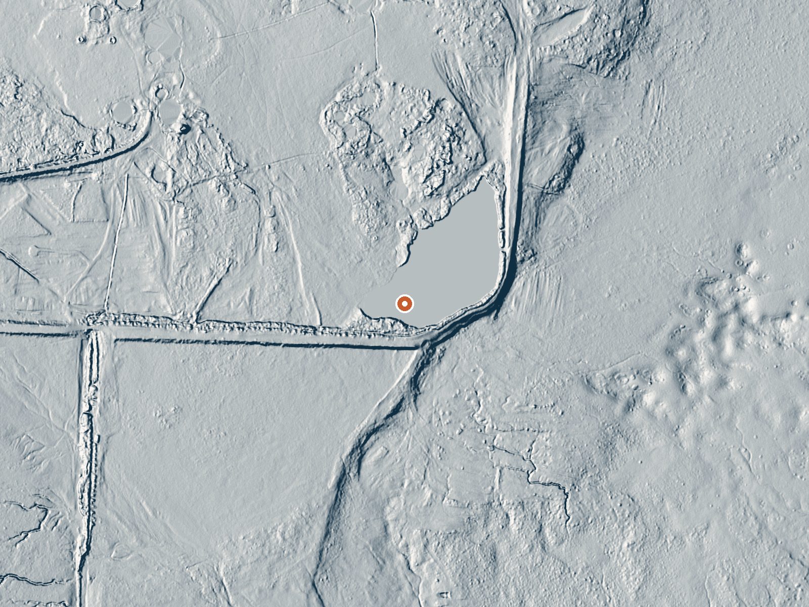 LiDAR bare-earth view of the same ground around Fly Ranch (Wards) Hot Springs