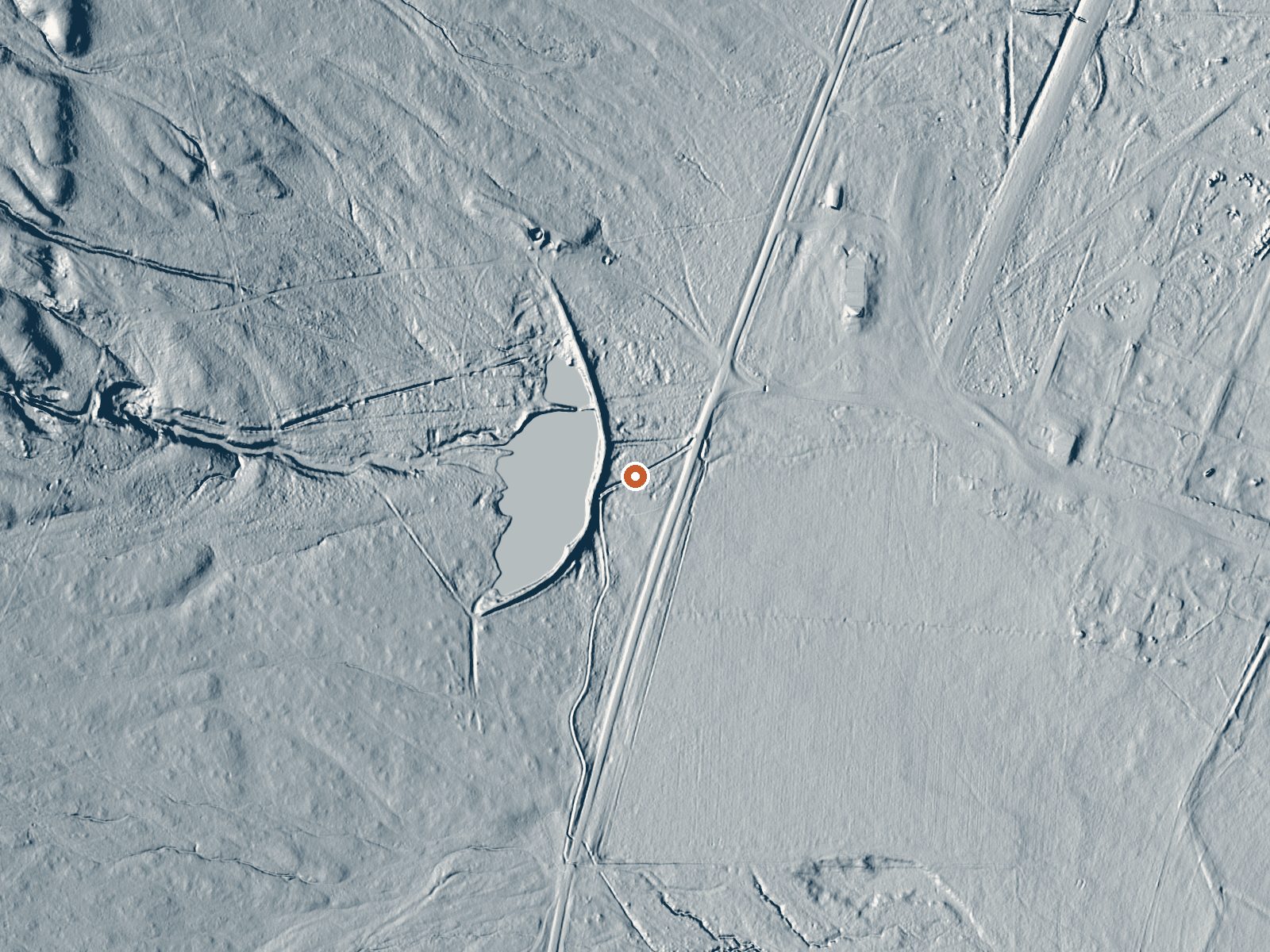LiDAR bare-earth view of the same ground around Gamble Spring