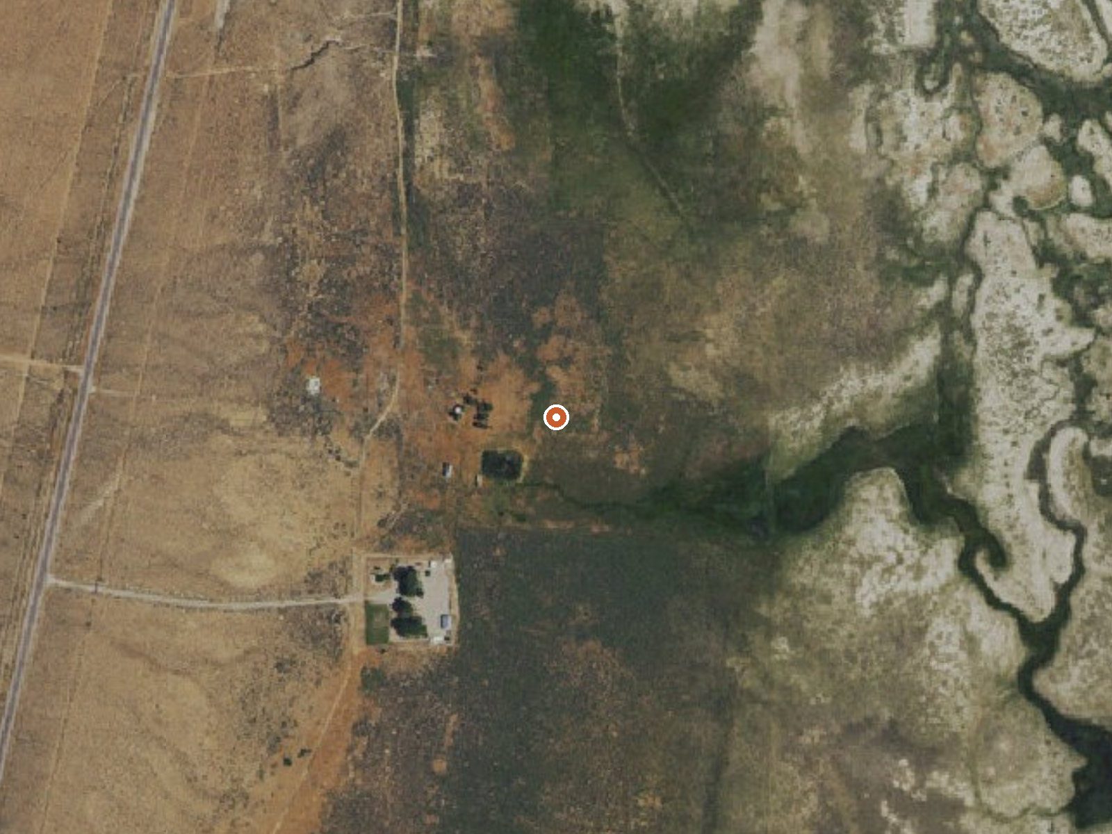 Aerial view of the ground around Geyser Ranch Springs
