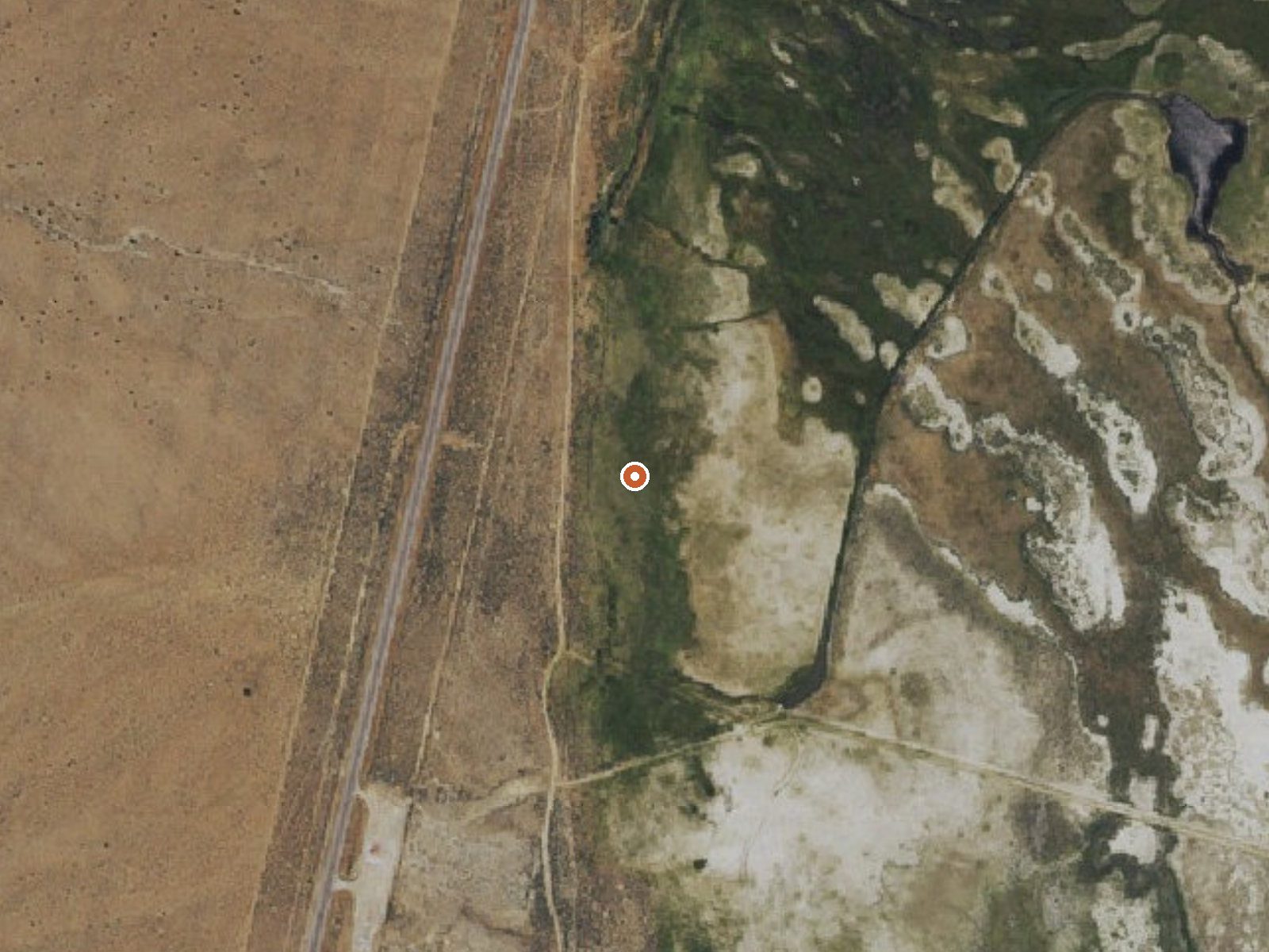 Aerial view of the ground around Geyser Ranch Springs