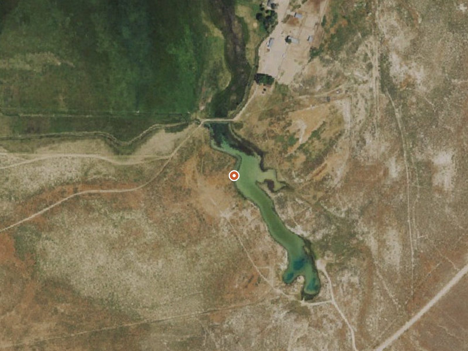 Aerial view of the ground around Giocoecha Warm Springs