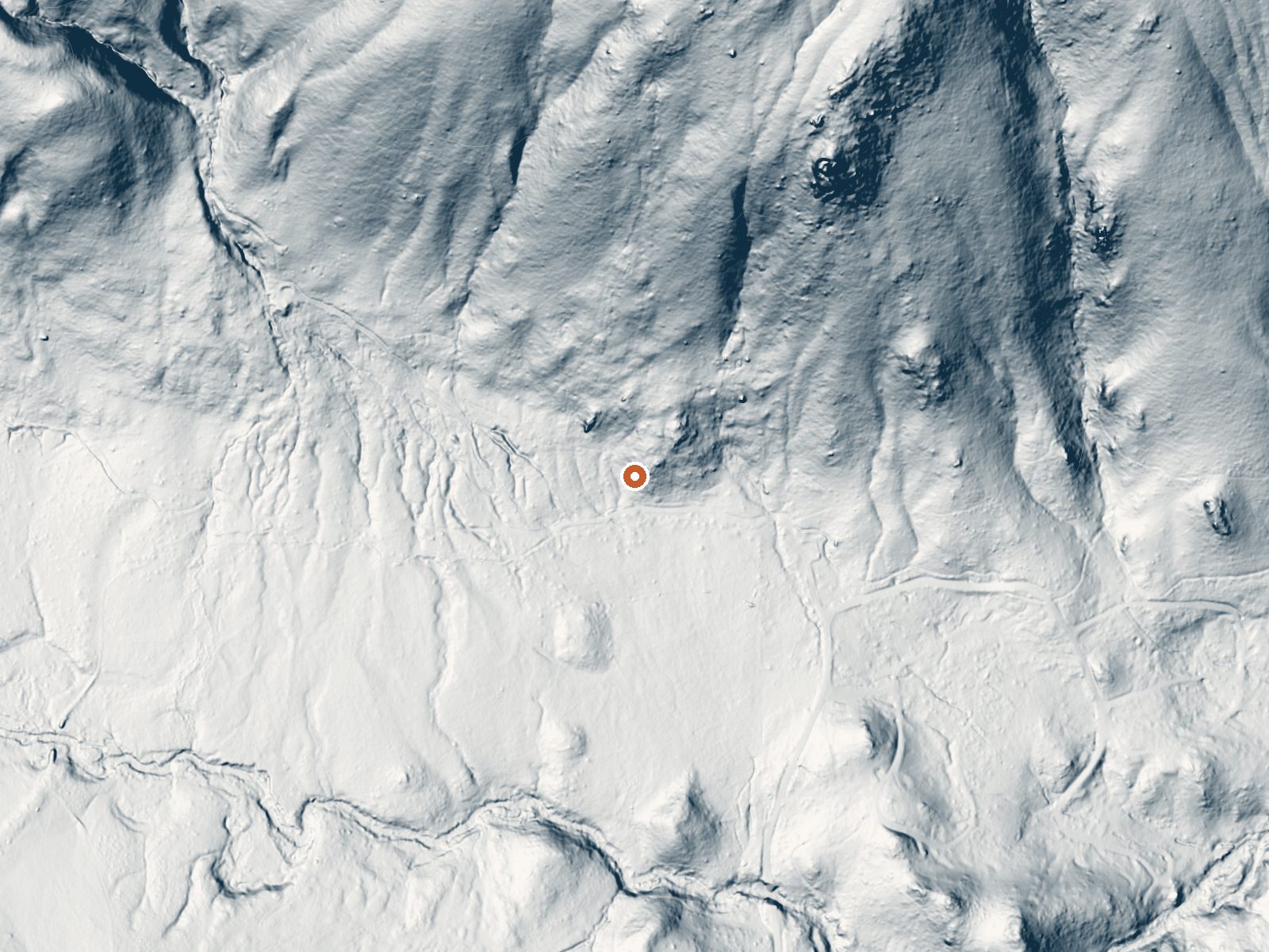 LiDAR bare-earth view of the same ground around Grover Hot Springs State Park