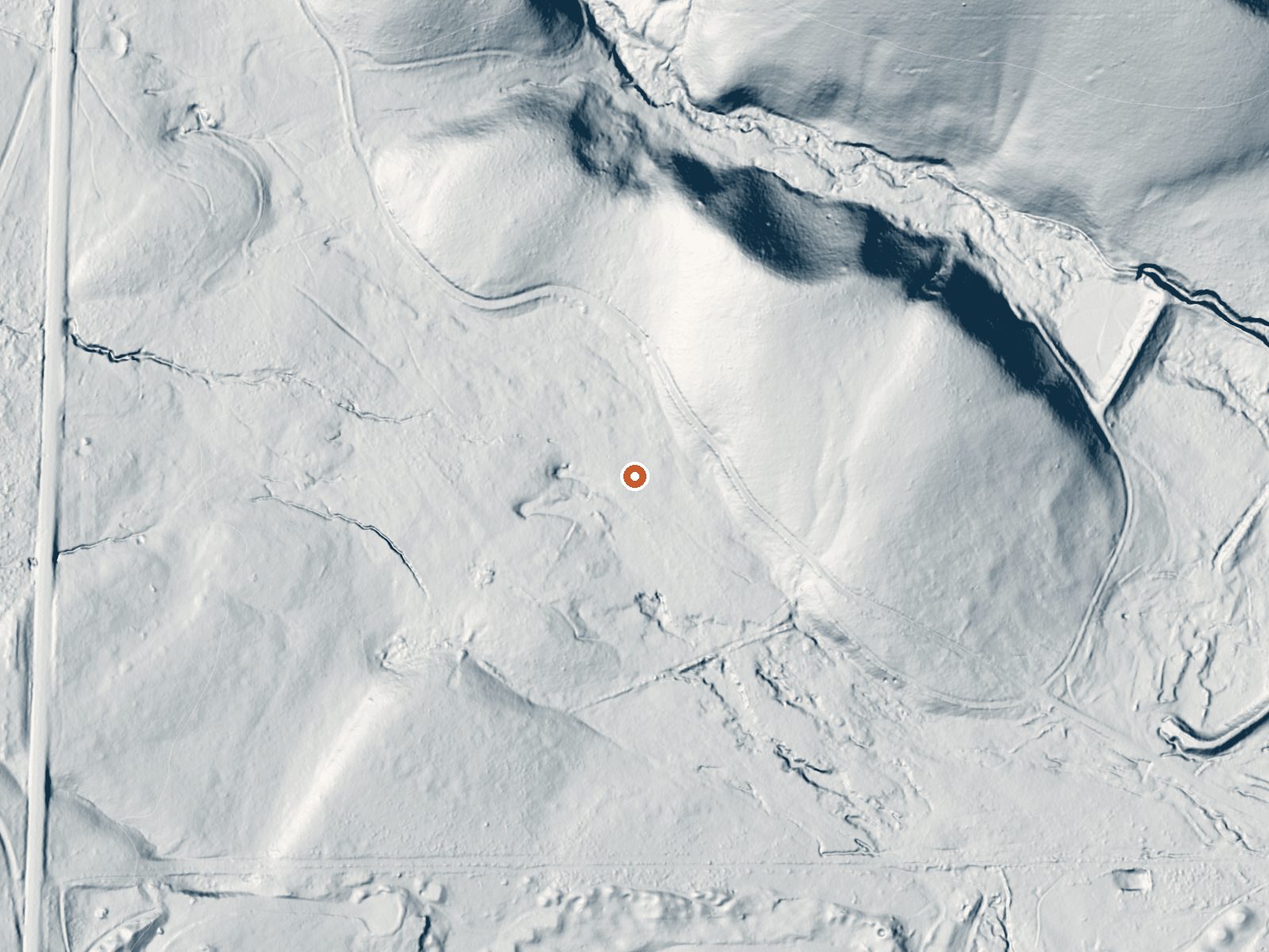LiDAR bare-earth view of the same ground around Hobo Hot Springs