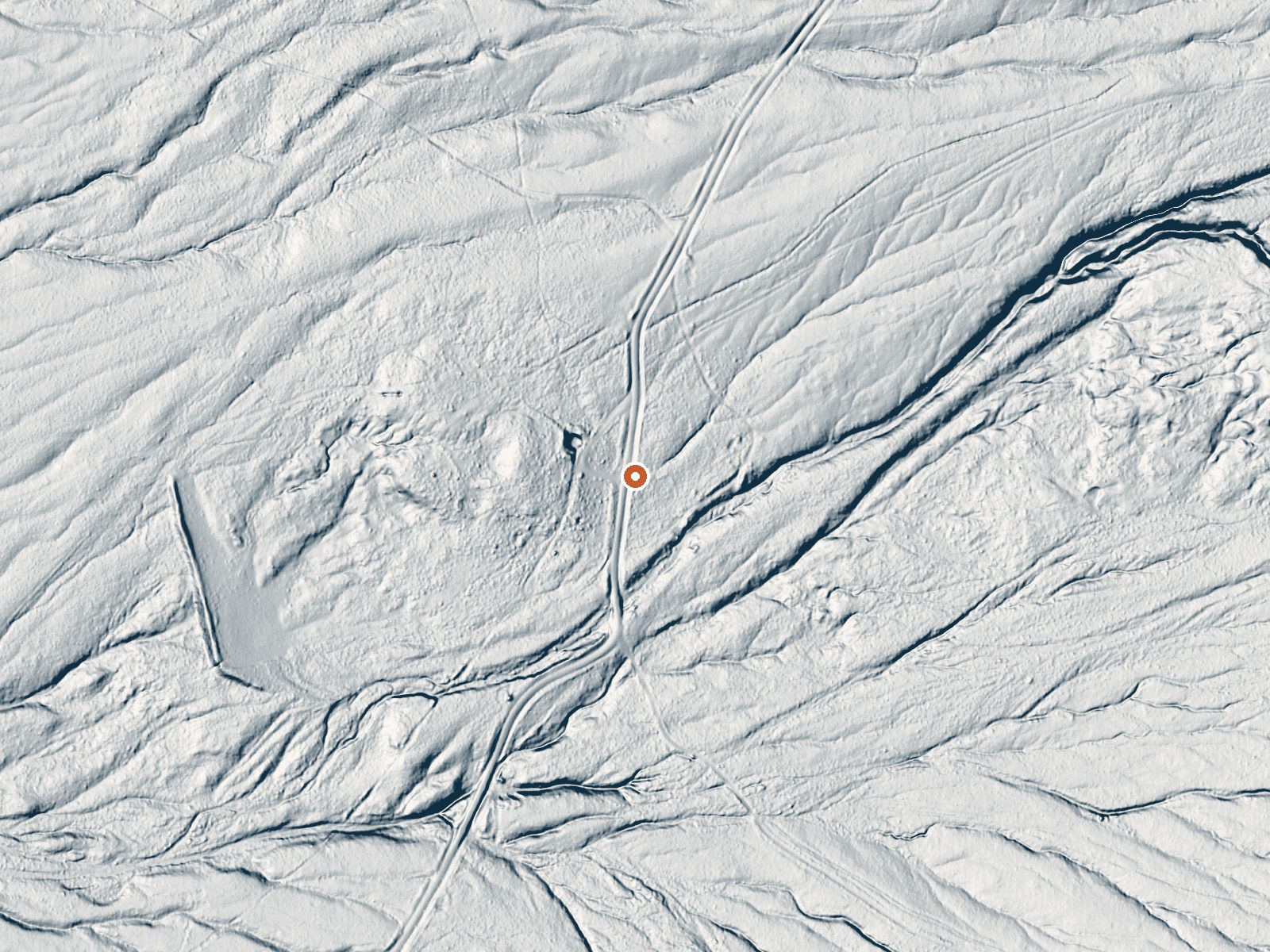LiDAR bare-earth view of the same ground around Home Station Ranch Hot Spring