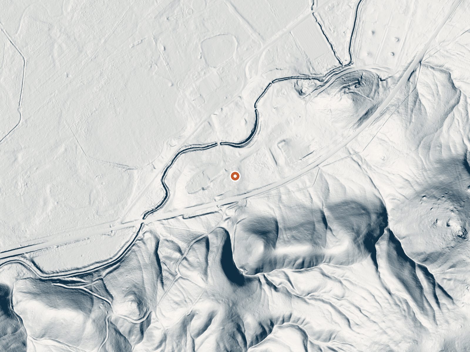 LiDAR bare-earth view of the same ground around Horseshoe Ranch Springs