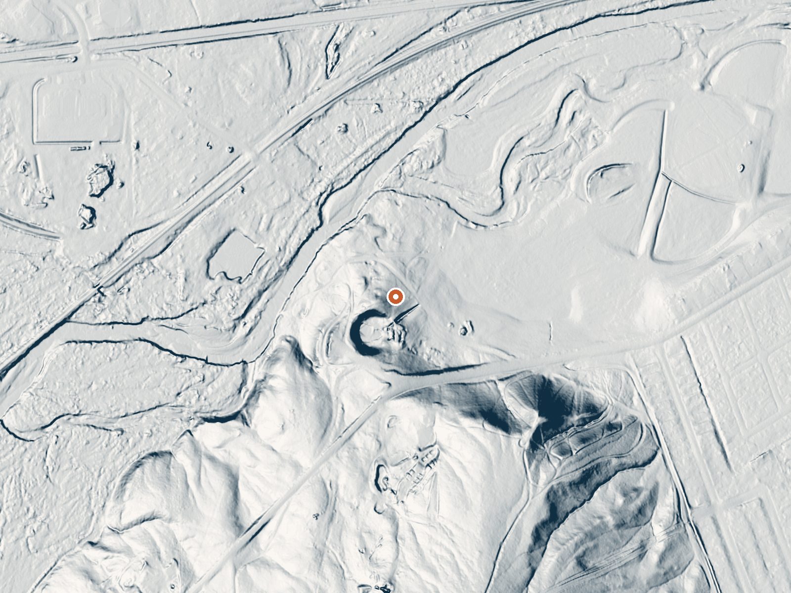 LiDAR bare-earth view of the same ground around Hot Hole