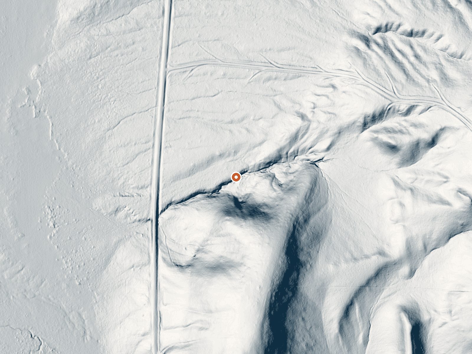 LiDAR bare-earth view of the same ground around Hot Spring