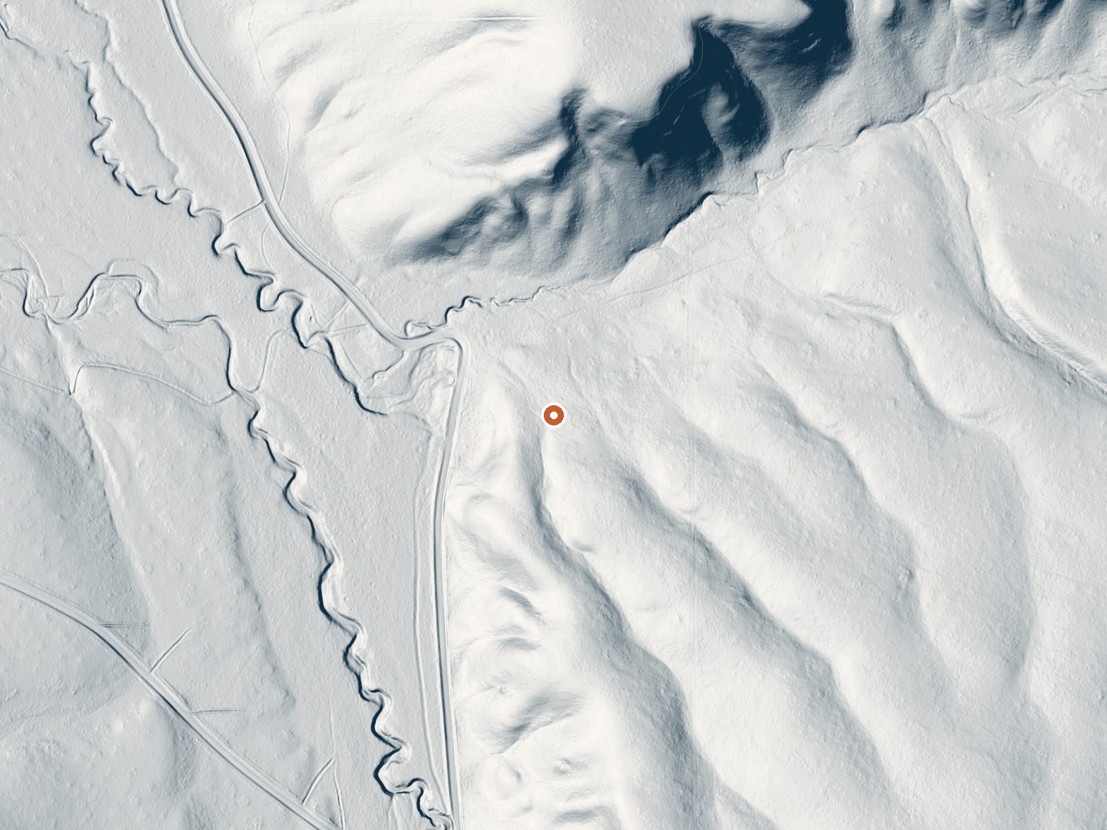 LiDAR bare-earth view of the same ground around Hot Spring