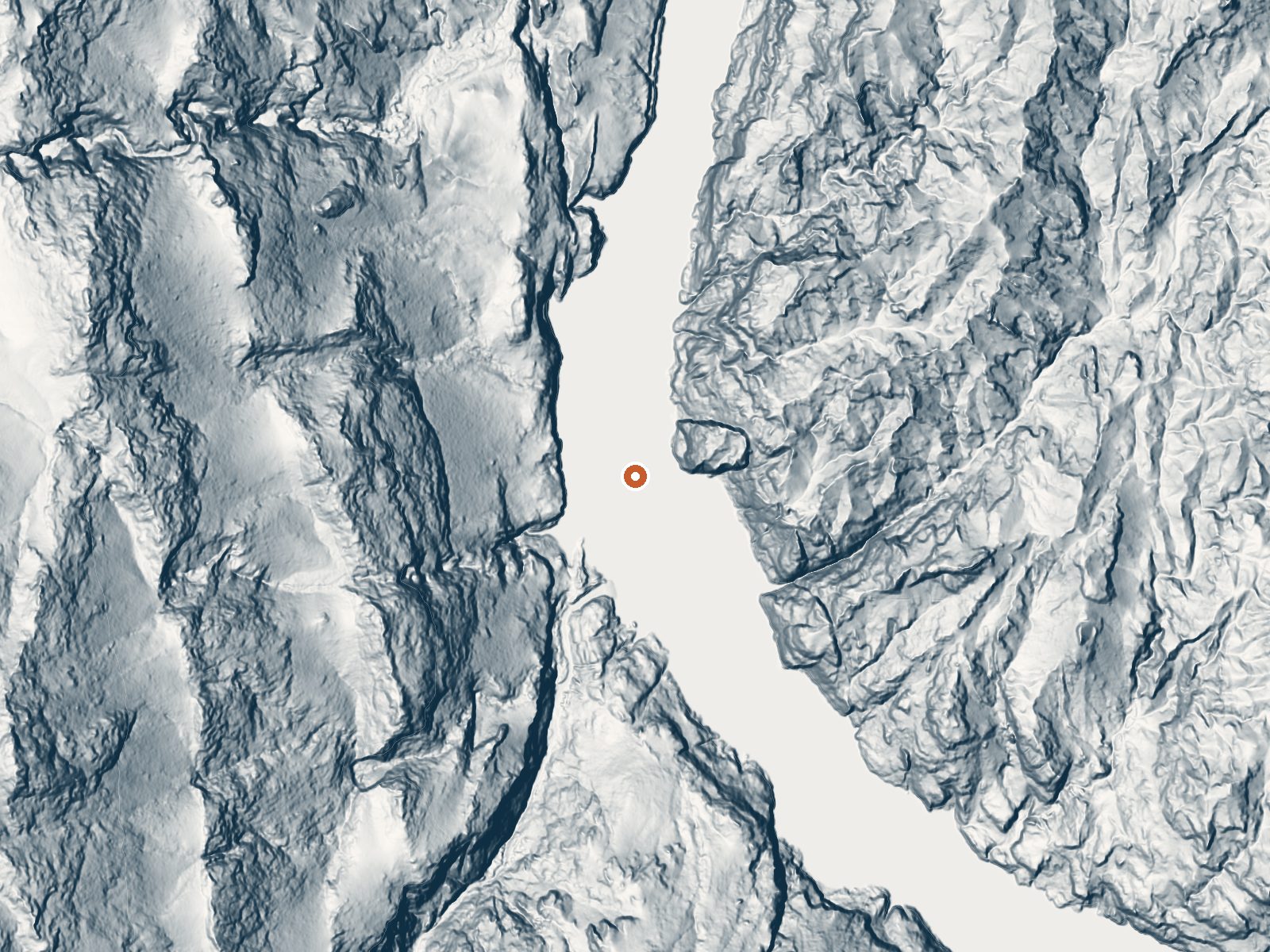 LiDAR bare-earth view of the same ground around Hot Spring
